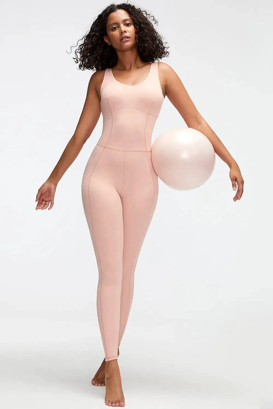 Crisscross Wide Strap Active Jumpsuit by Partner Label