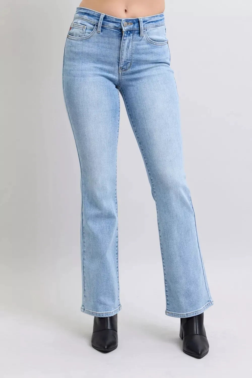 Judy Blue Mid Rise Thermal Bootcut Jeans by Judy Blue