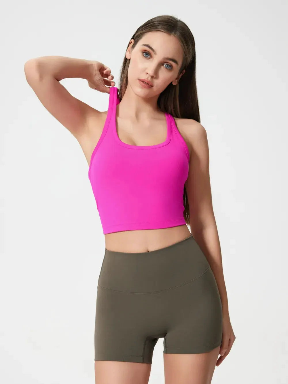 Millennia Scoop Neck Active Tank with Detachable Chest Pads by Millennia