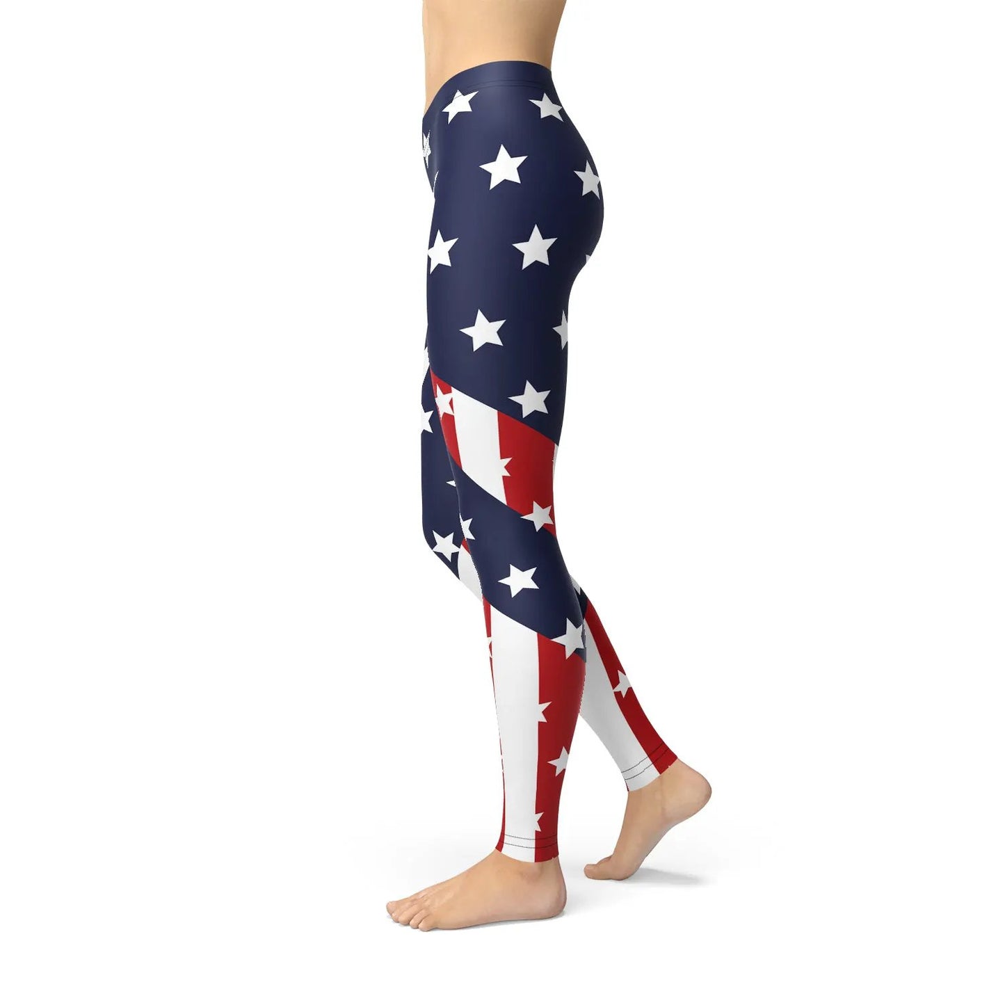 Womens American Flag Leggings by Maroon Sooty