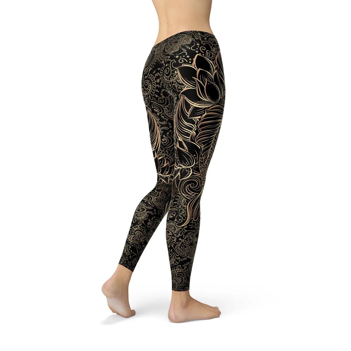 Womens Koi Fish Black Leggings by Maroon Sooty