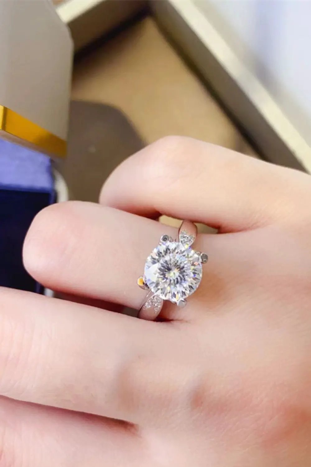 2 Carat Moissanite 925 Sterling Silver Ring by Partner Label