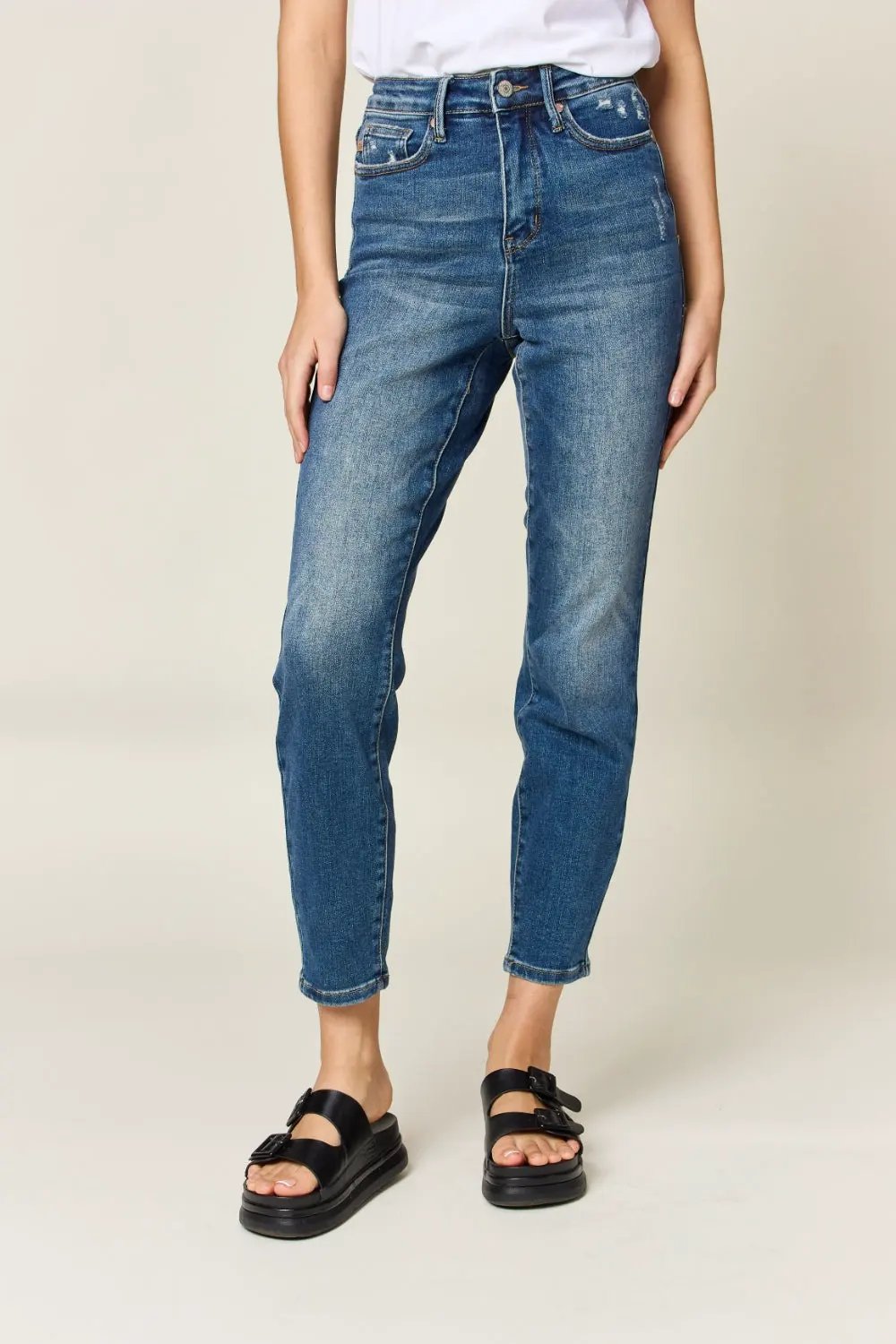 Judy Blue Full Size Tummy Control High Waist Slim Jeans by Judy Blue