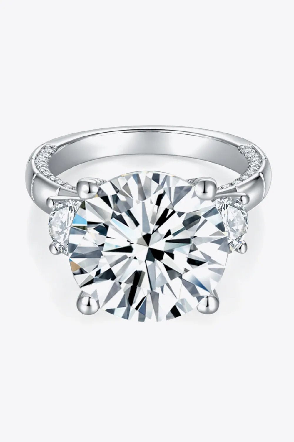 8.6 Carat Moissanite Platinum-Plated Ring by Partner Label