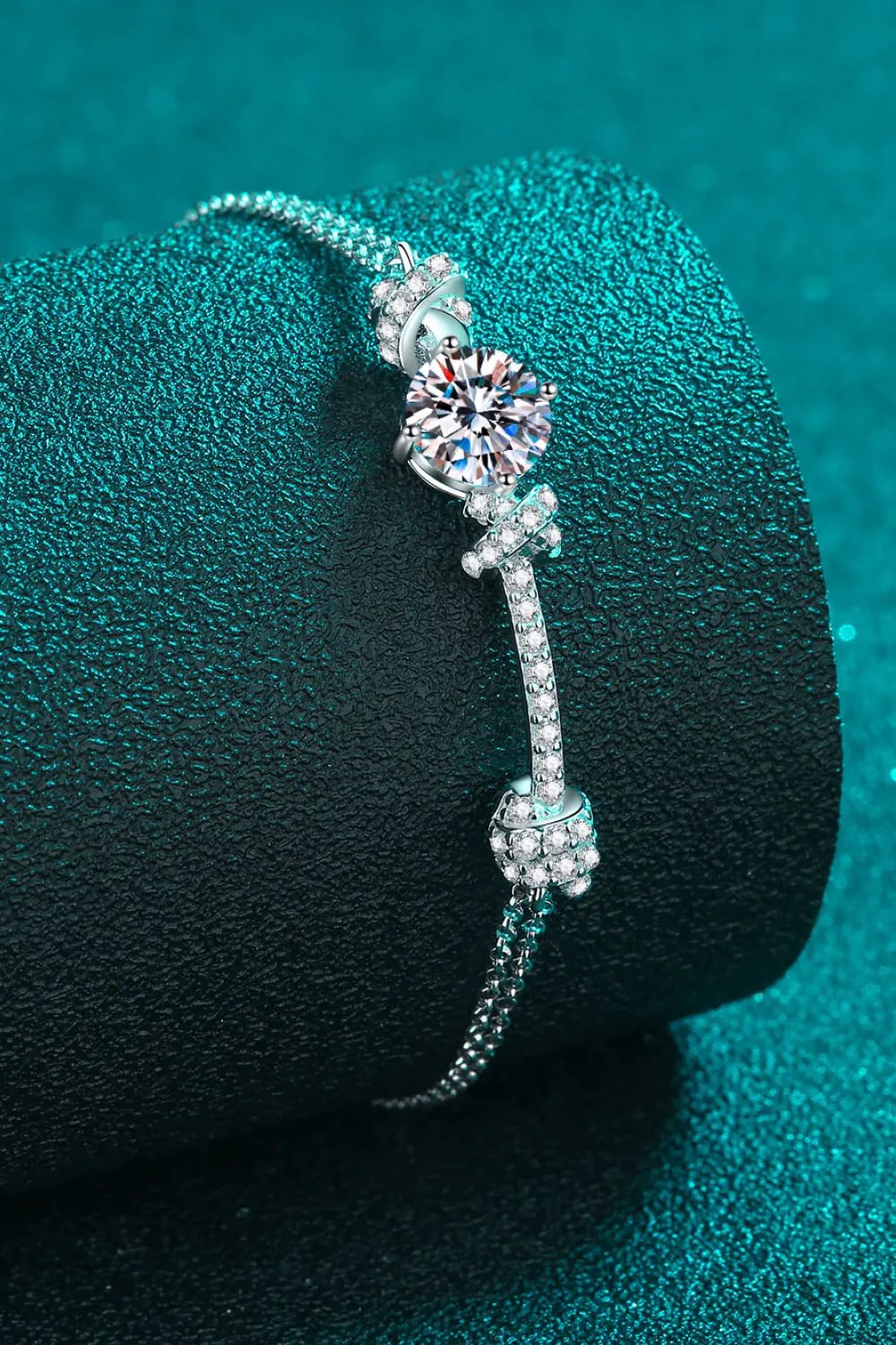 2 Carat Moissanite 925 Sterling Silver Bracelet by Partner Label