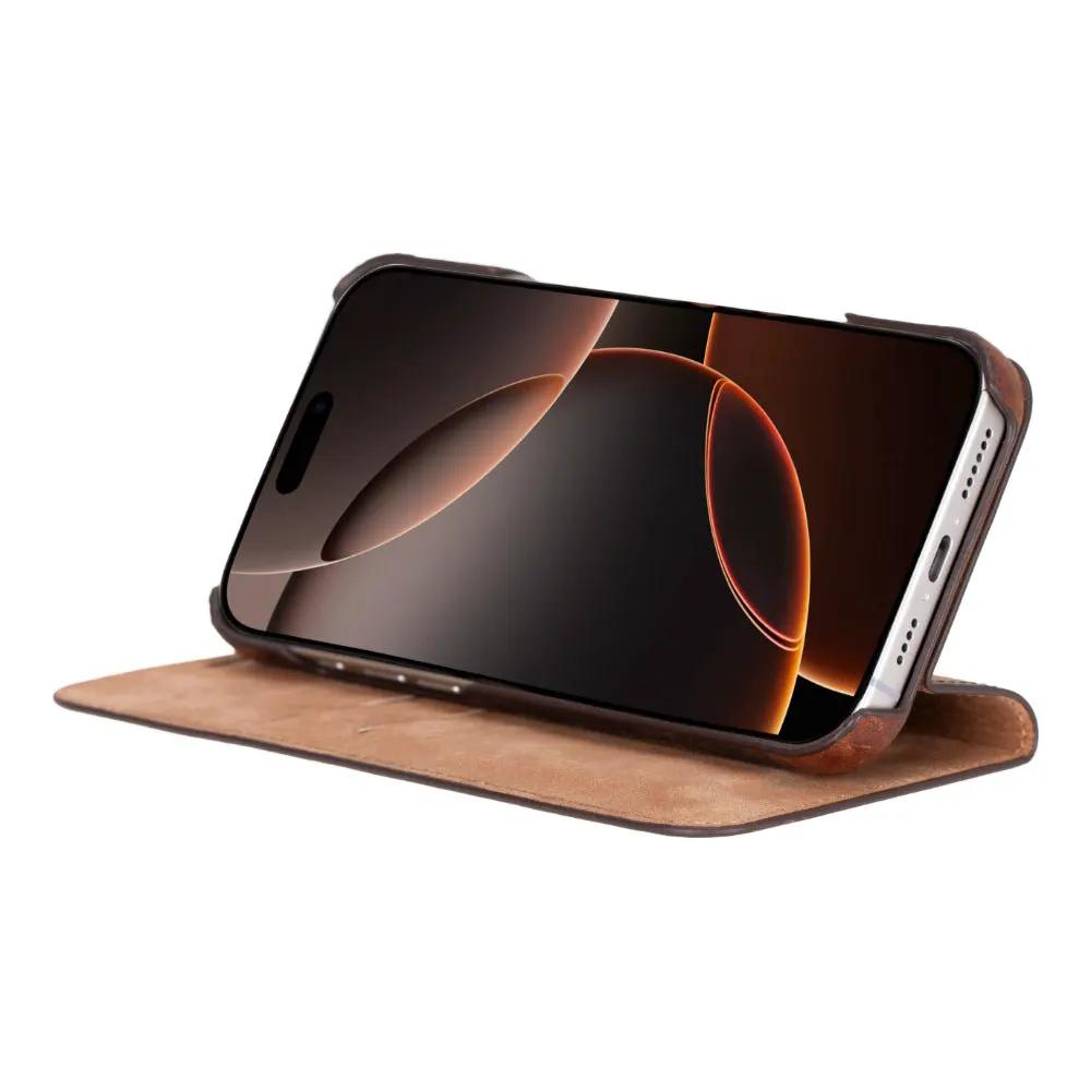 Decatur Leather iPhone 16 Pro Folio Case by TORONATA