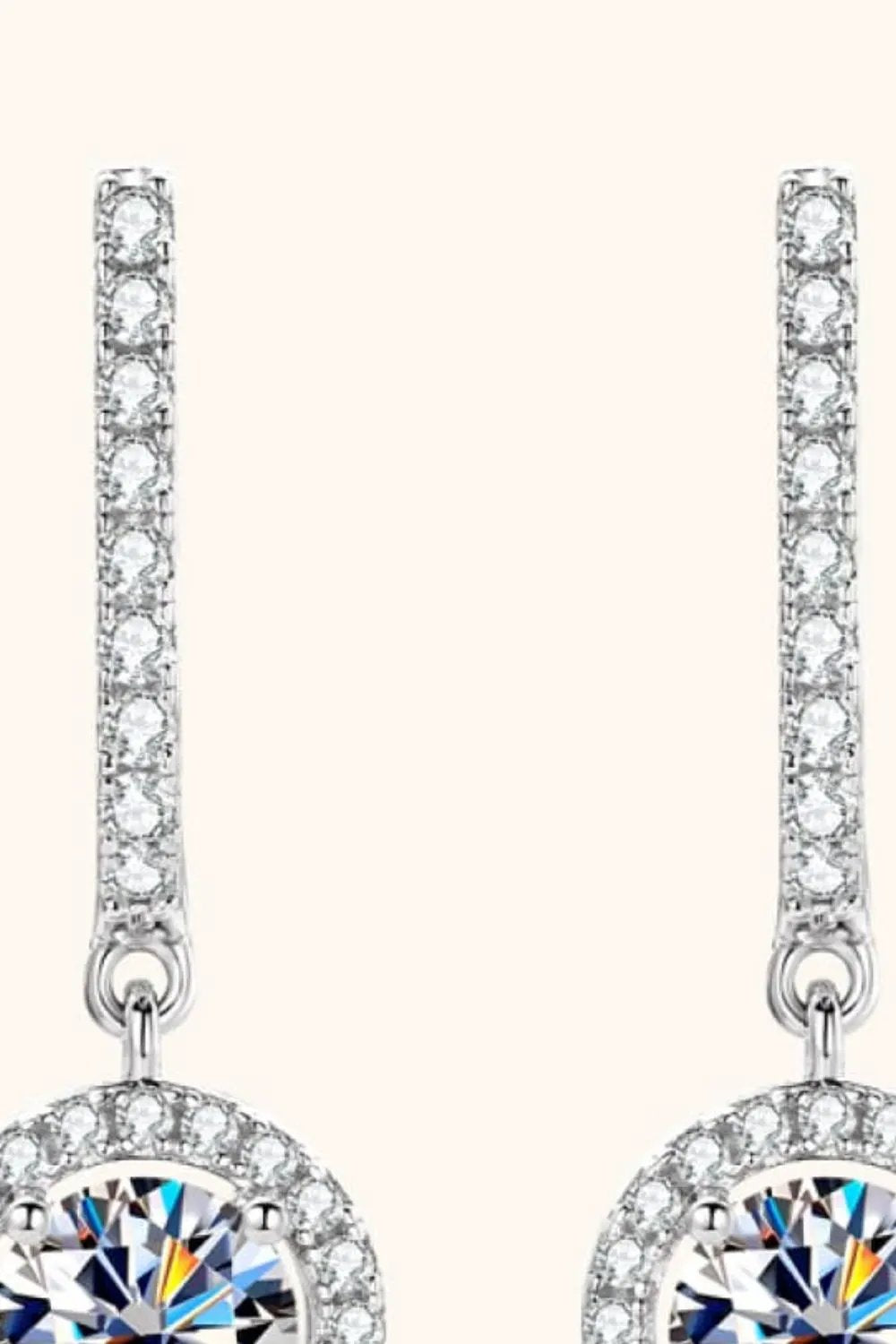2 Carat Moissanite 925 Sterling Silver Drop Earrings by Partner Label