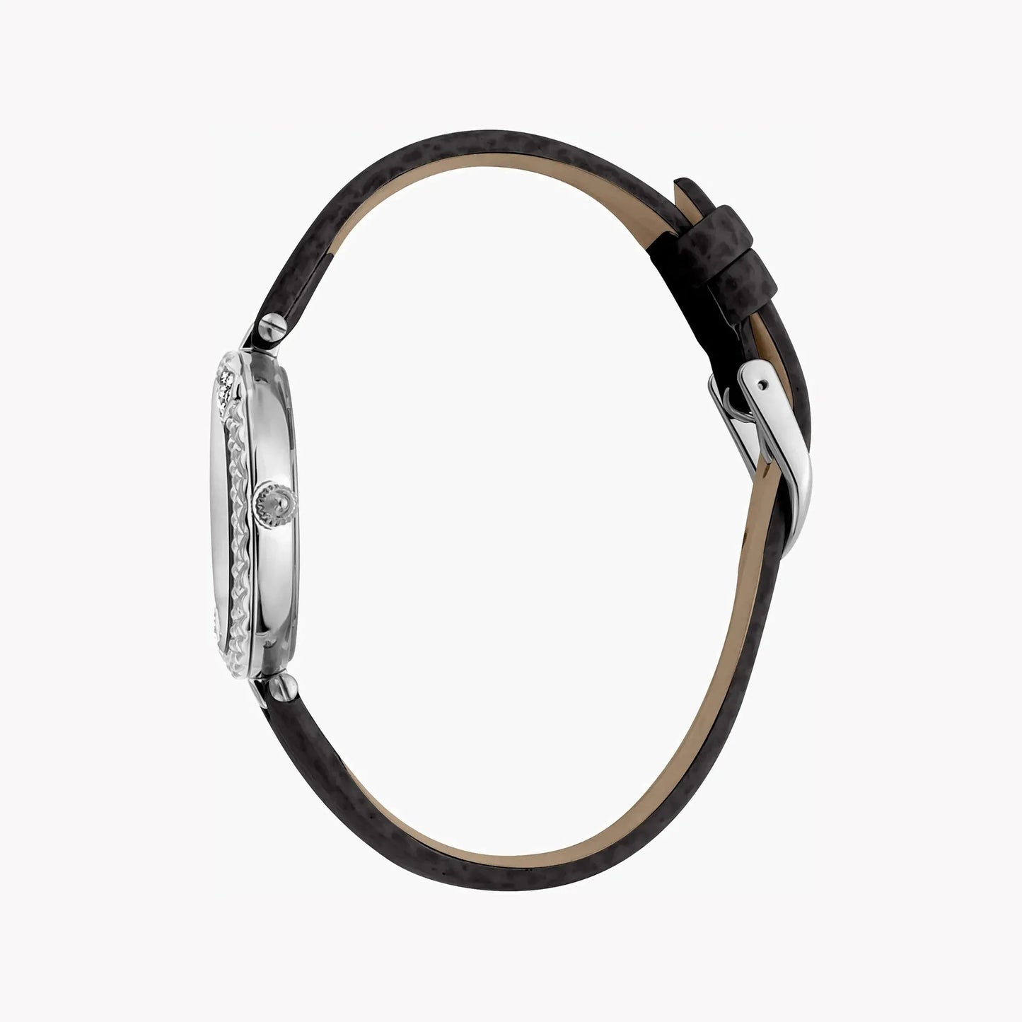 Just Cavalli Women's Silver Watch, Black Leather Band | Jc1l197l0015 by JUST CAVALLI