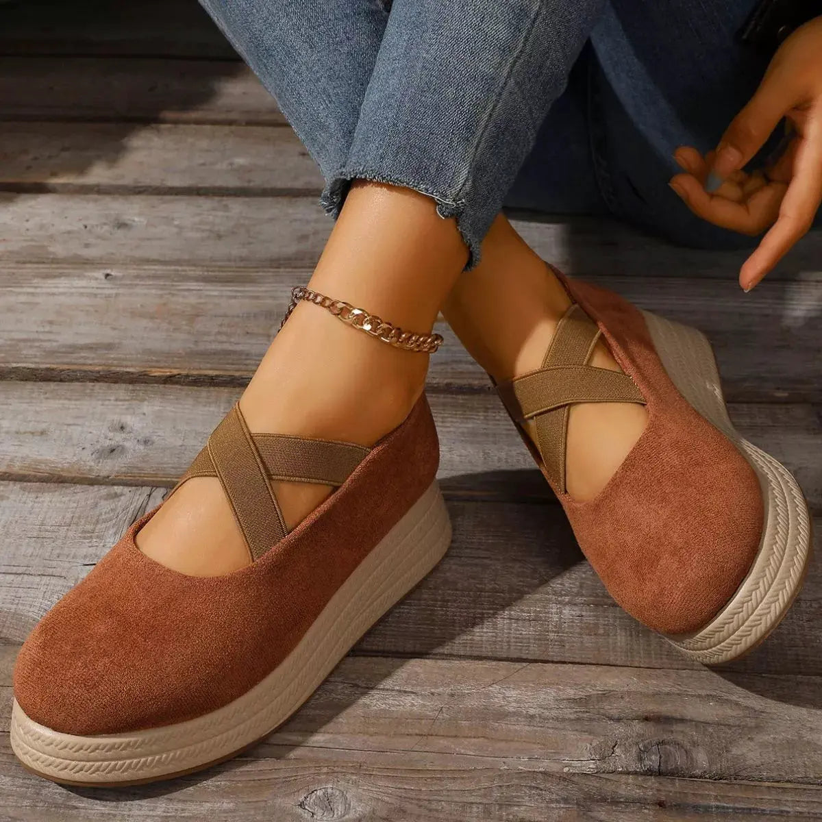 Crisscross Wedge Slip-Ons by Partner Label
