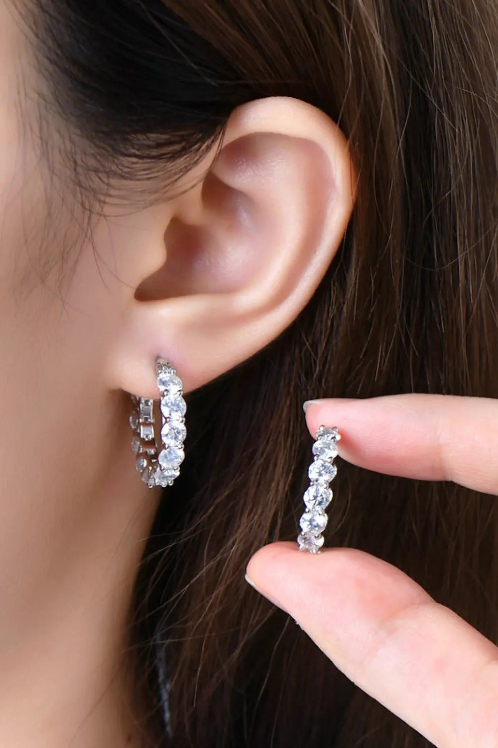 7.2 Carat Moissanite 925 Sterling Silver Earrings by Partner Label