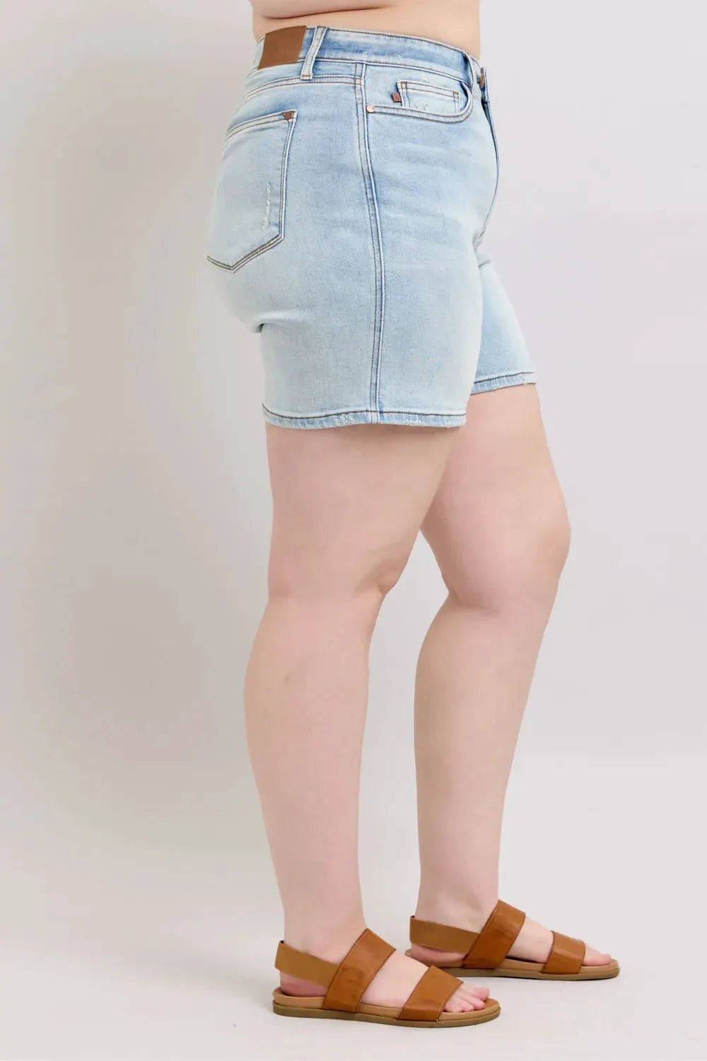 Judy Blue Full Size 2 Button Denim Shorts with Pockets Plus Size by Judy Blue