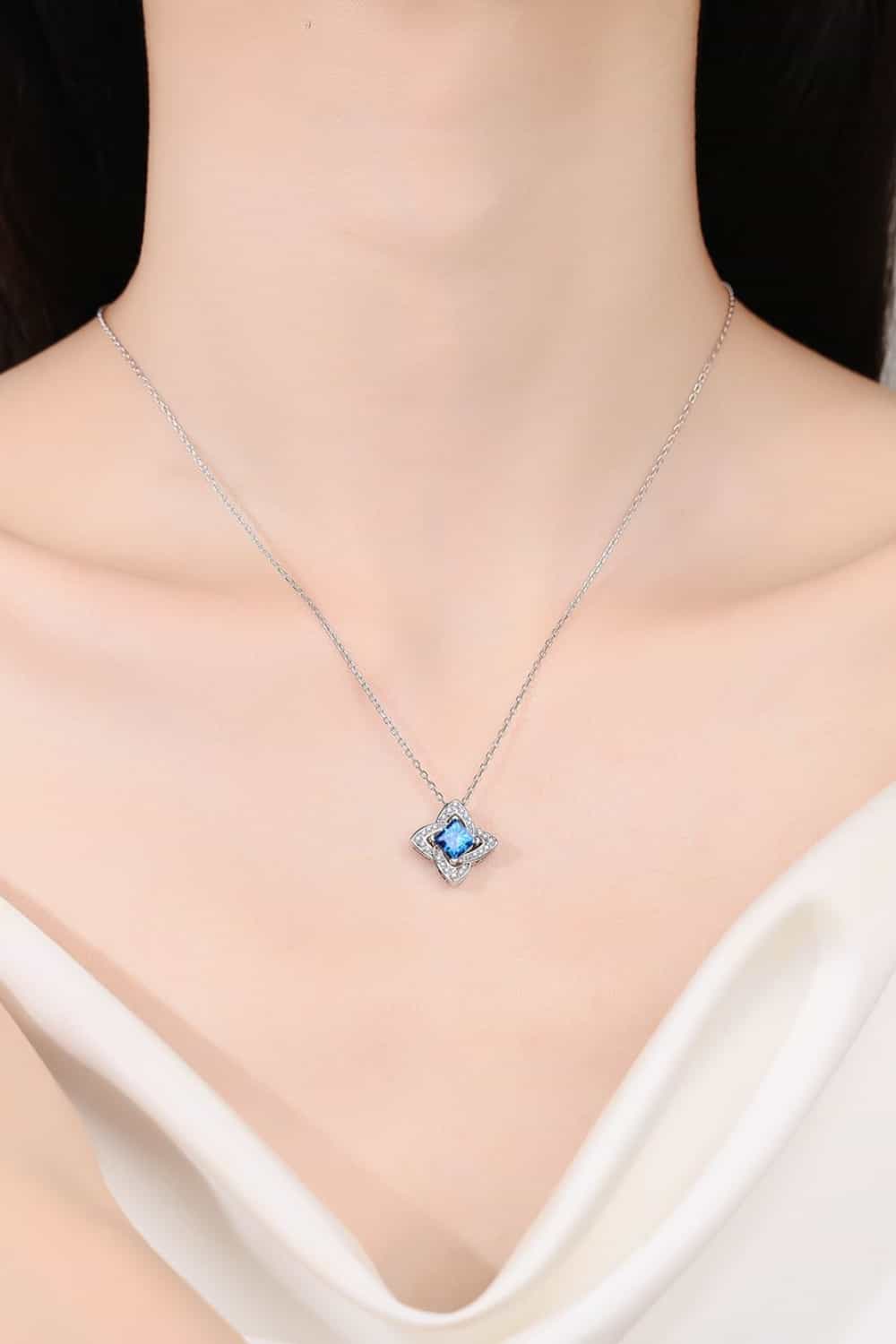 1 Carat Moissanite Floral Pendant Necklace by Partner Labels