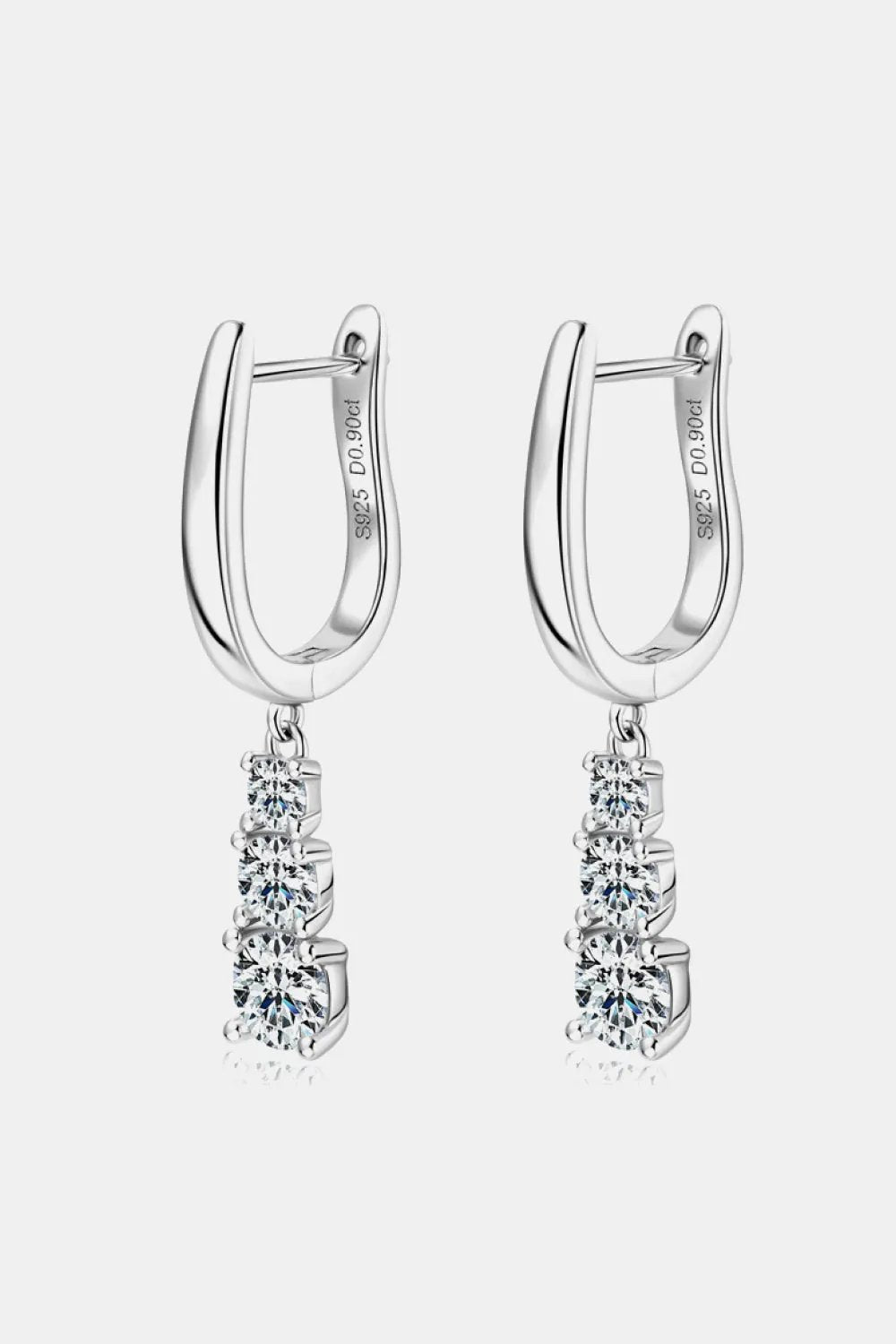 1.8 Carat Moissanite 925 Sterling Silver Drop Earrings by Partner Label