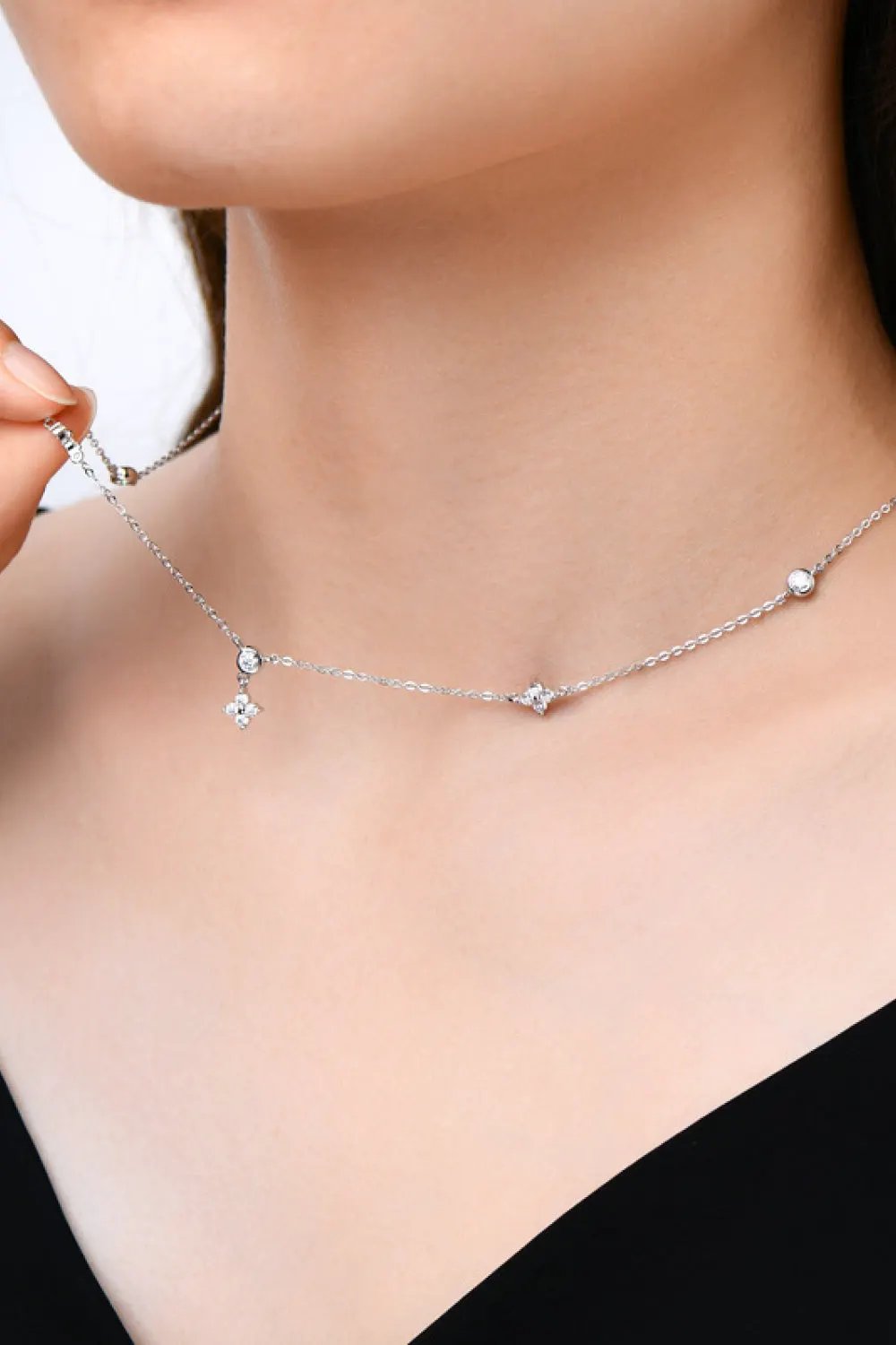 Moissanite 925 Sterling Silver Necklace by Partner Labels