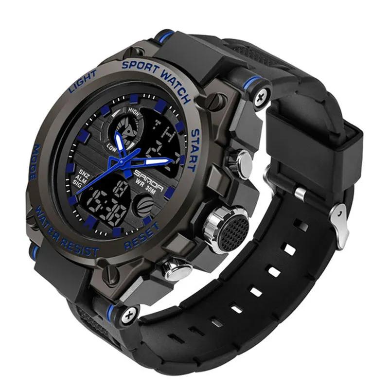 Outdoor Sports Dual Display Movement Electronic Watch by Maroon Asteria