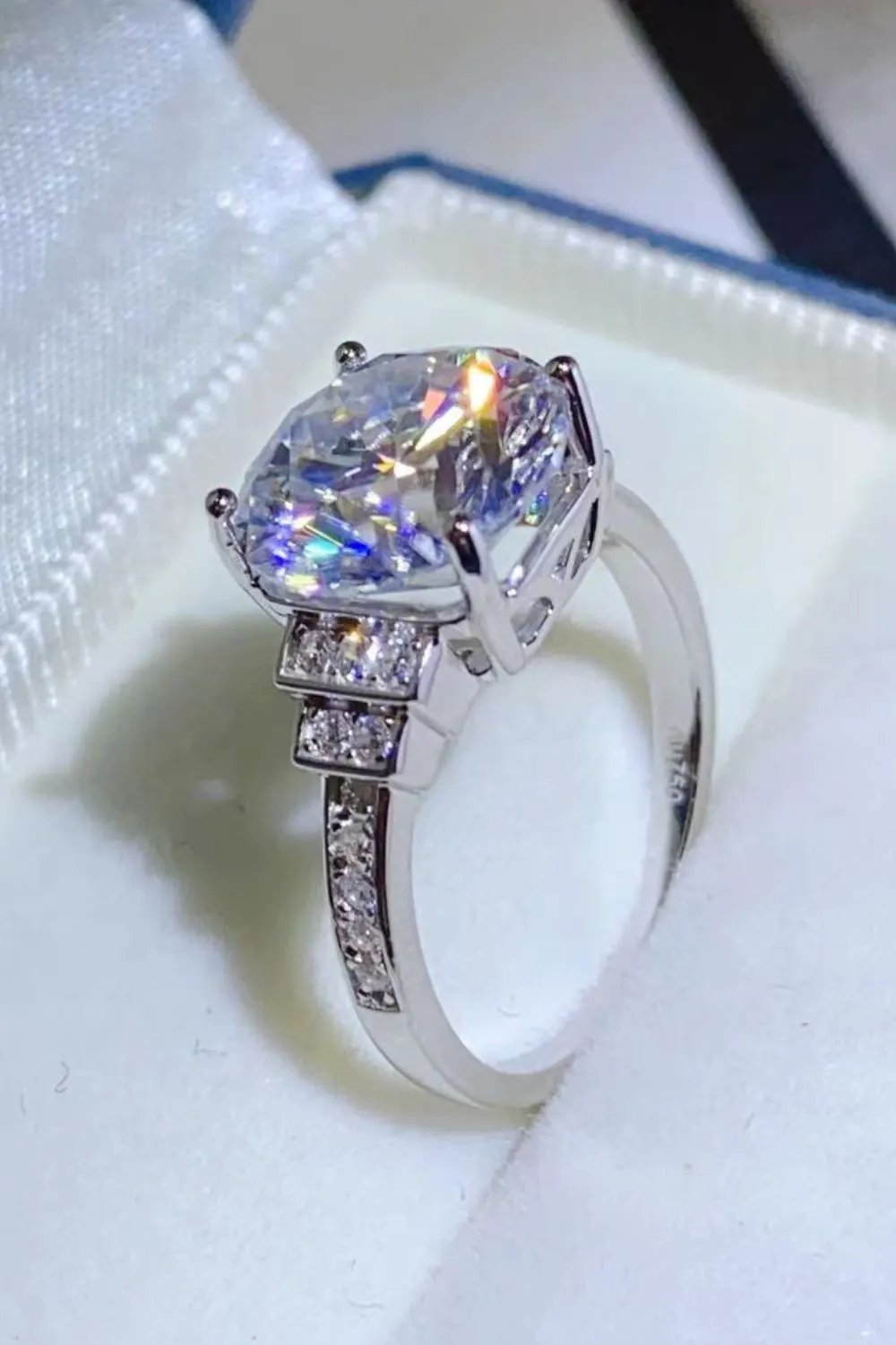 5 Carat Moissanite 925 Sterling Silver Ring by Partner Label