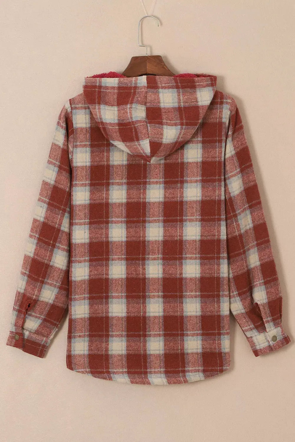 Fleece Lined Plaid Hooded Jacket by Partner Label