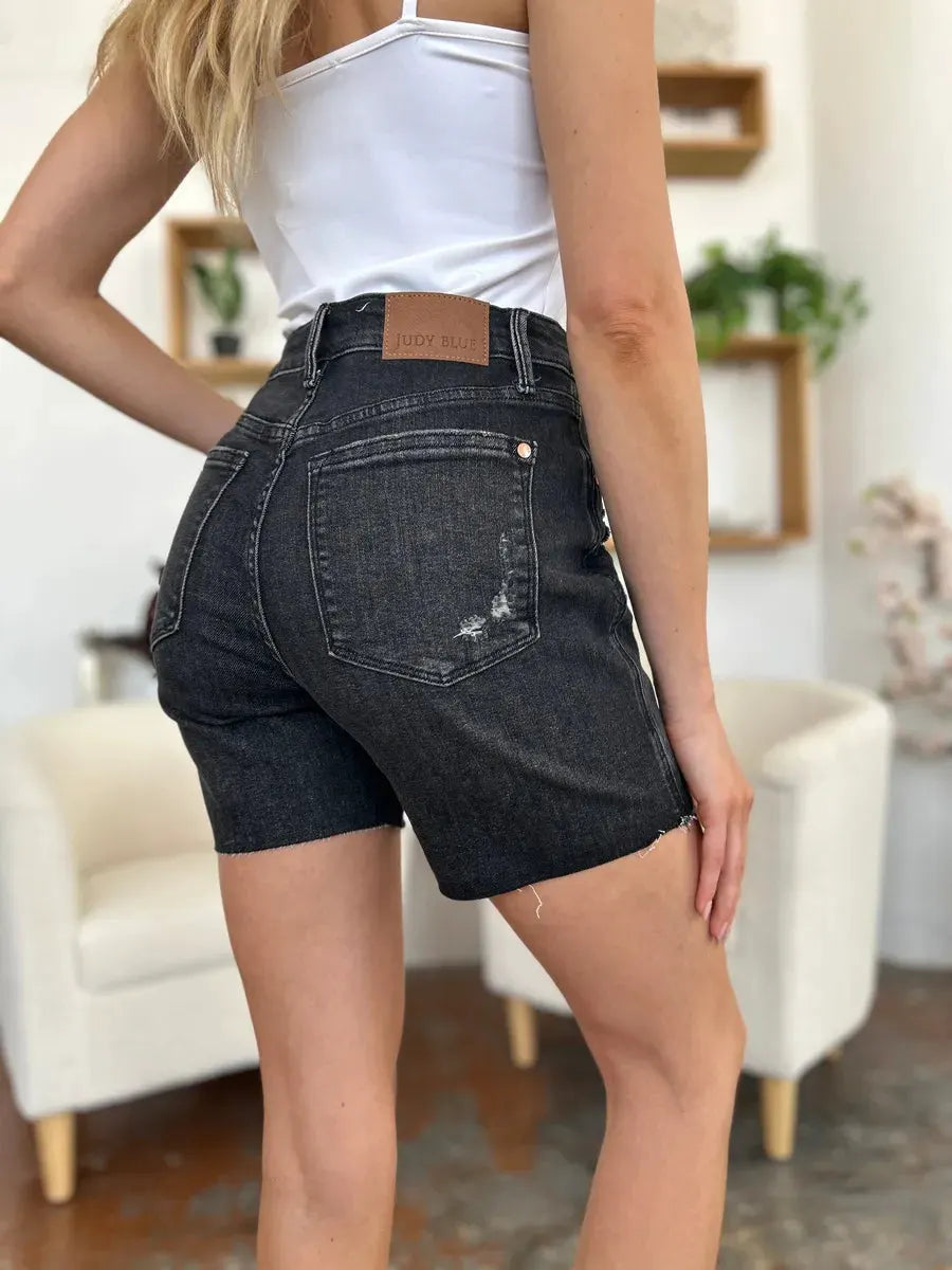 Judy Blue Full Size High Waist Rigid Magic Denim Shorts by Judy Blue