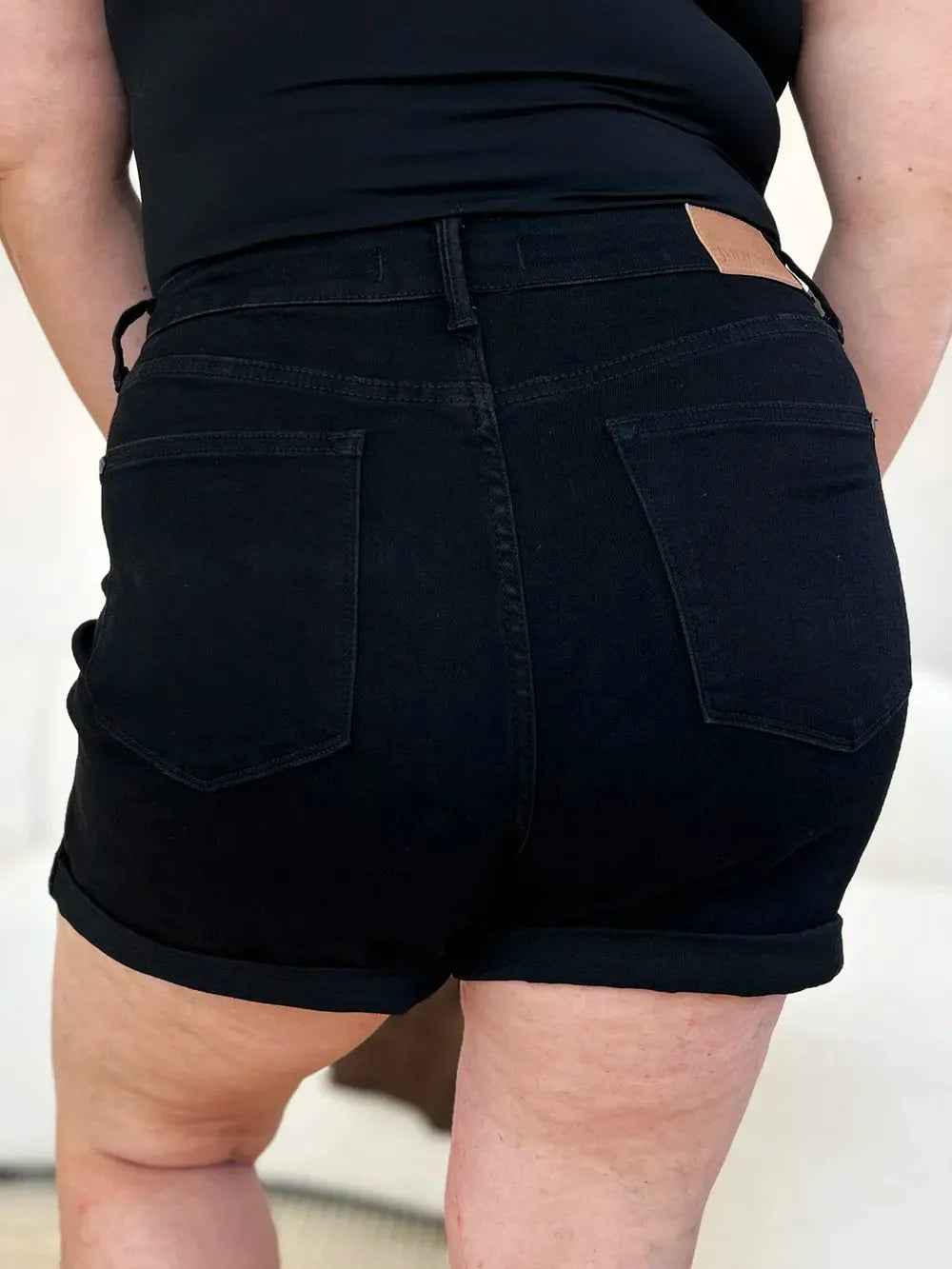 Judy Blue Full Size High Waist Tummy Control Cuffed Denim Shorts by Judy Blue