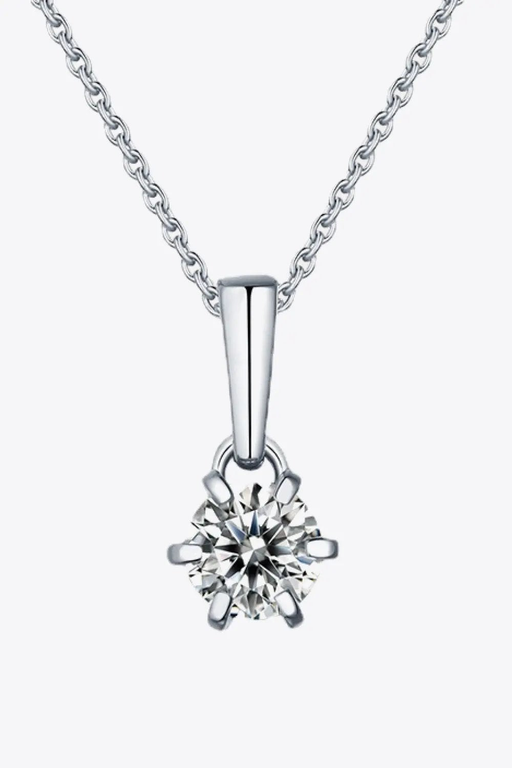 2 Carat 6-Prong Moissanite Pendant Necklace by Partner Labels