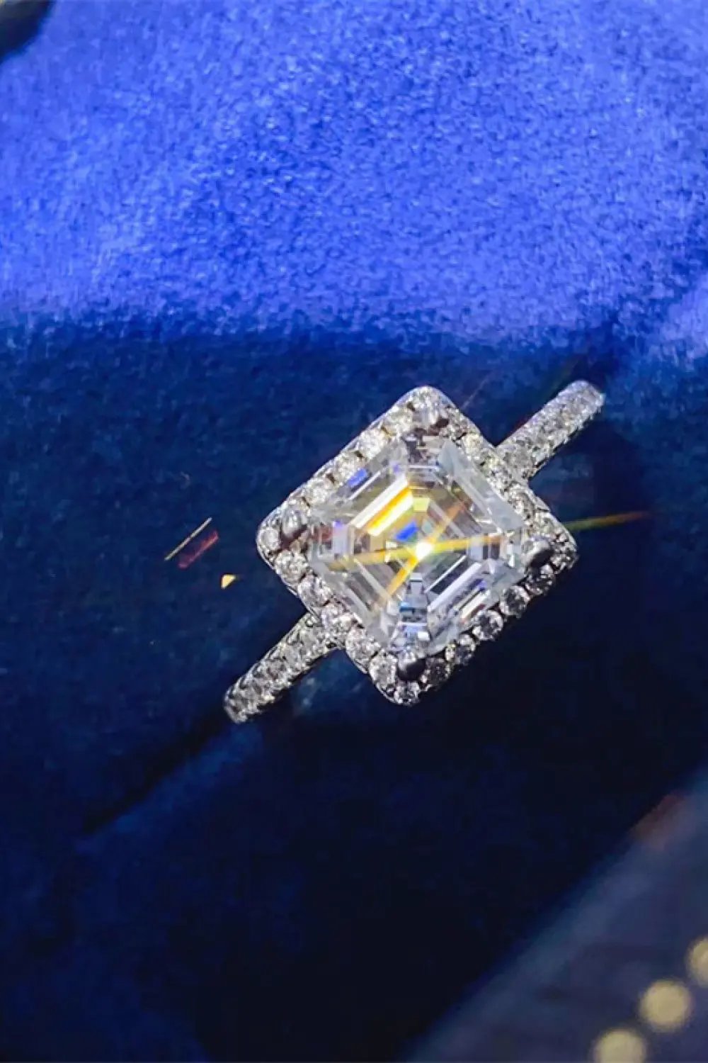 2 Carat Moissanite 925 Sterling Silver Ring by Partner Label