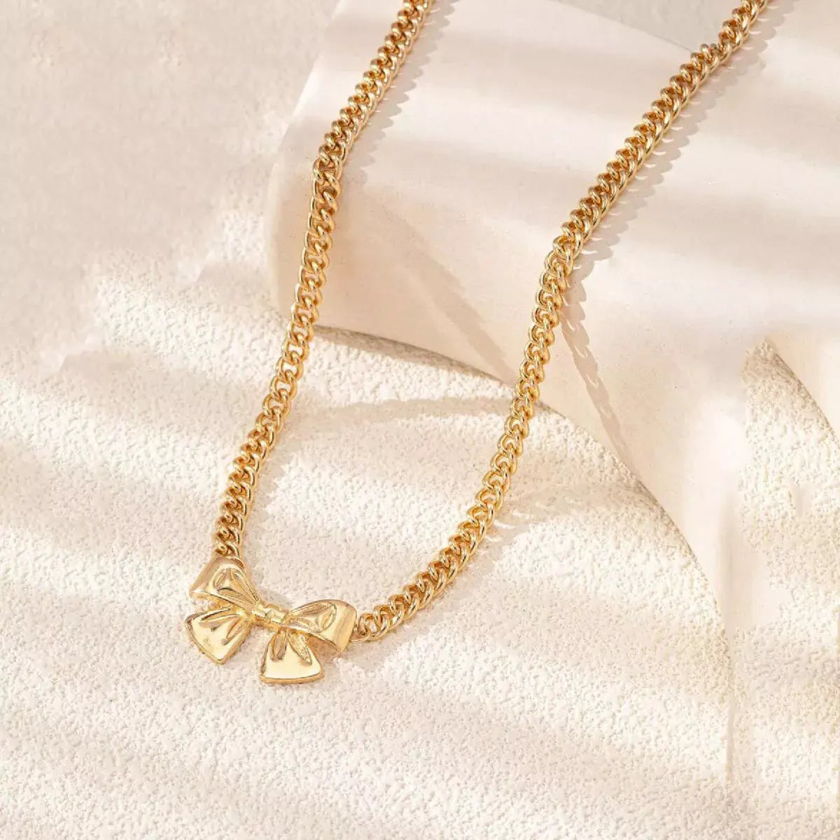 18K Gold-Plated Bowknot Chain Necklace by Partner Label