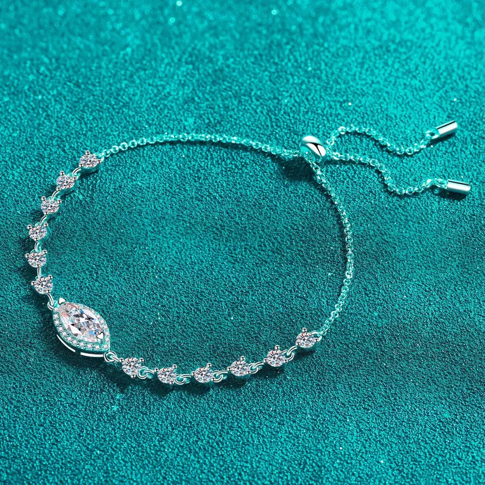 1 Carat Moissanite 925 Sterling Silver Bracelet by Partner Label