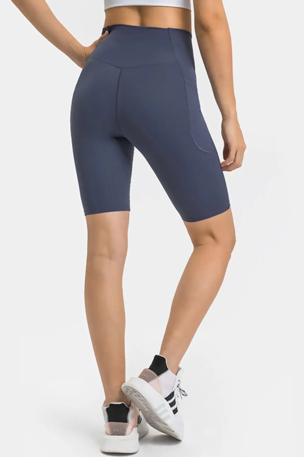 Millennia High Waist Biker Shorts with Pockets by Millennia
