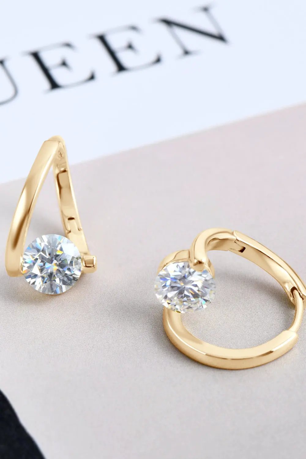 2 Carat Moissanite 925 Sterling Silver Heart Earrings by Partner Label