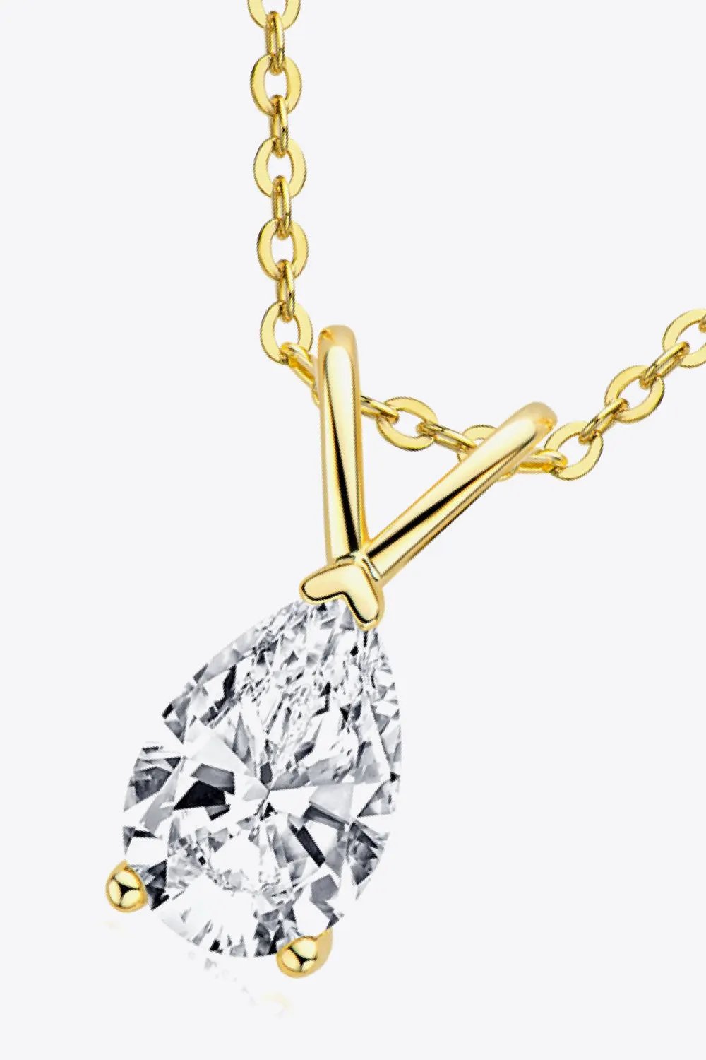 1.5 Carat Moissanite Pendant 925 Sterling Silver Necklace by Partner Labels