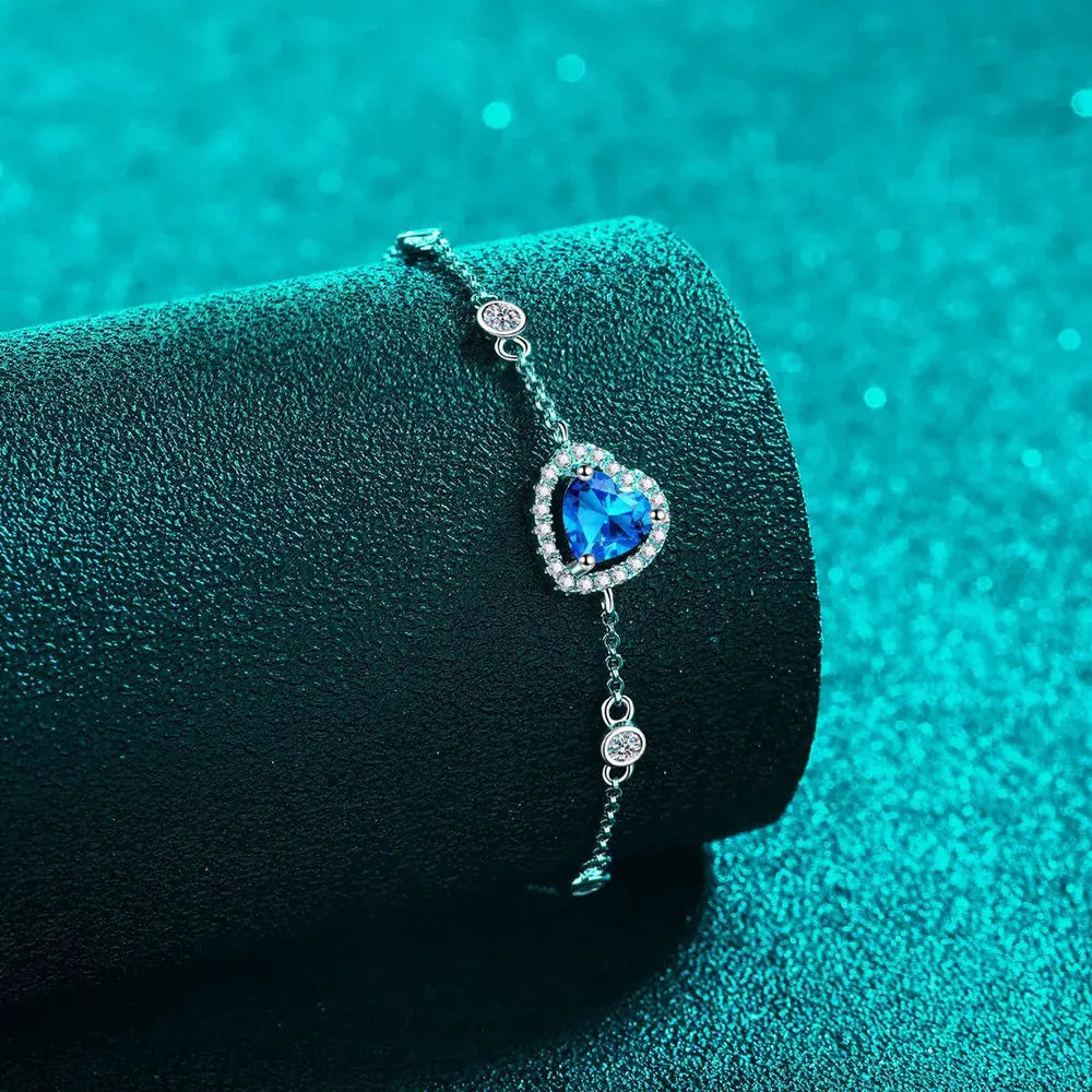 1 Carat Moissanite 925 Sterling Silver Bracelet by Partner Label