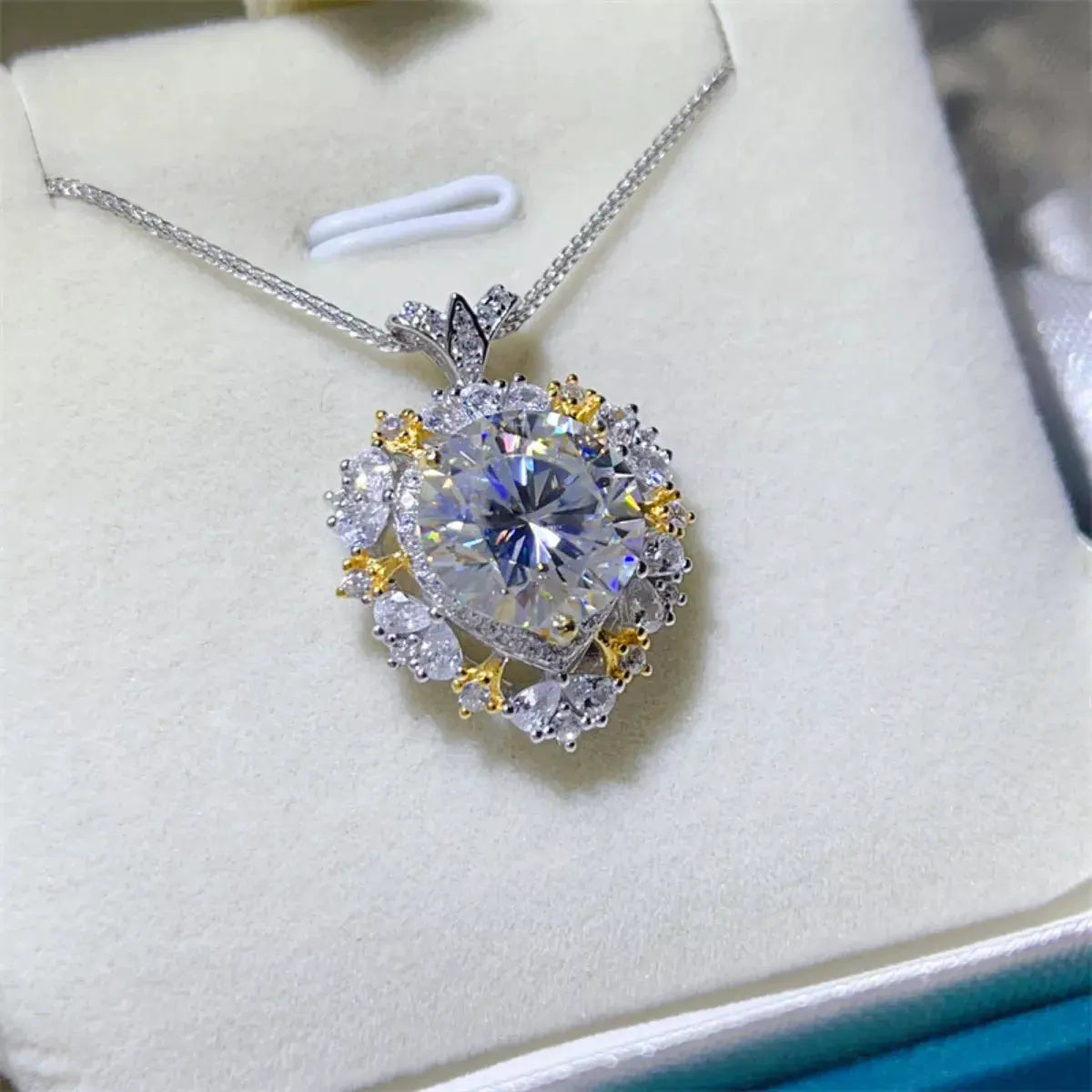 5 Carat Moissanite 925 Sterling Silver Necklace by Partner Labels