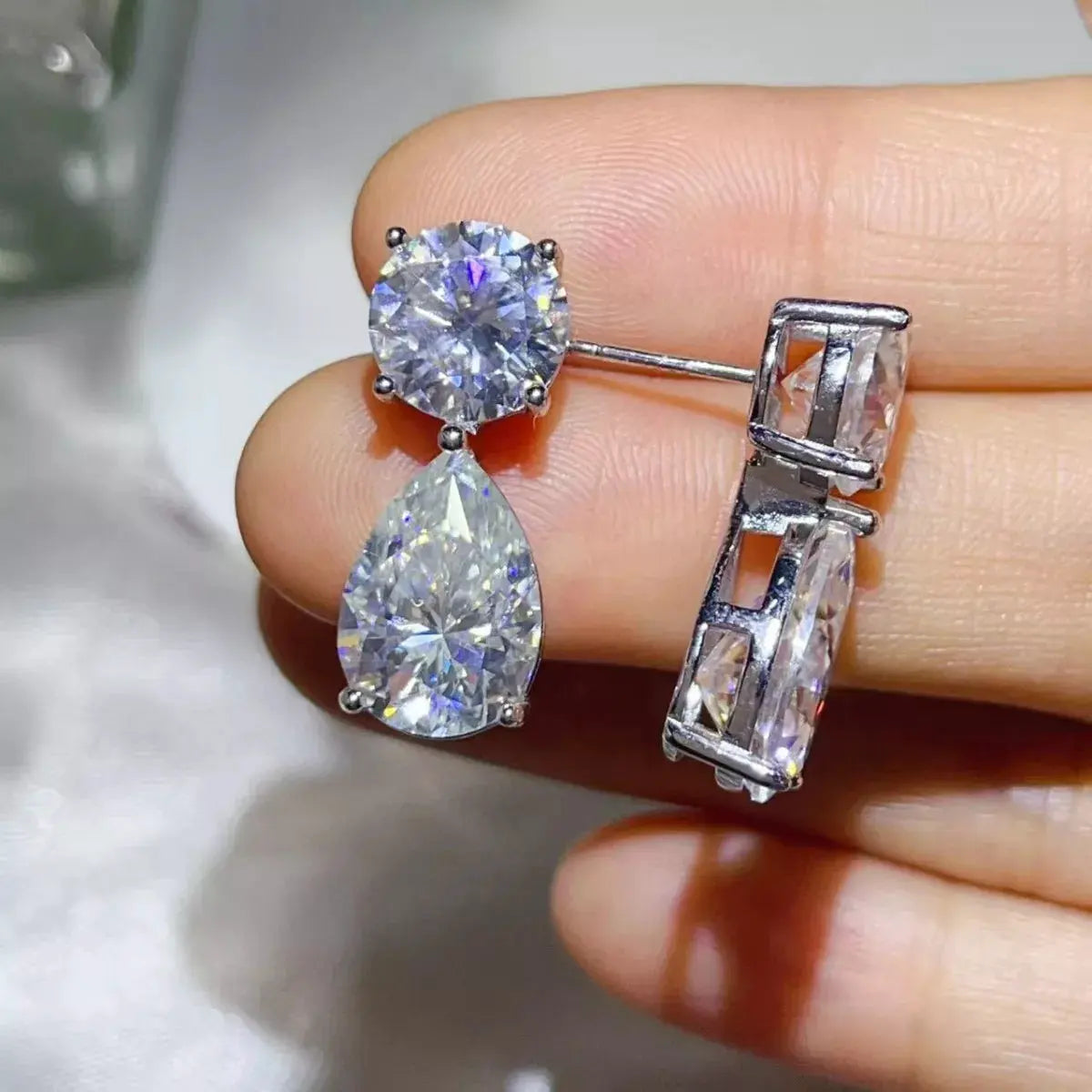 16 Carat Moissanite 925 Sterling Silver Earrings by Partner Label