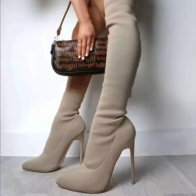 Point Toe Stiletto Boots by Partner Label