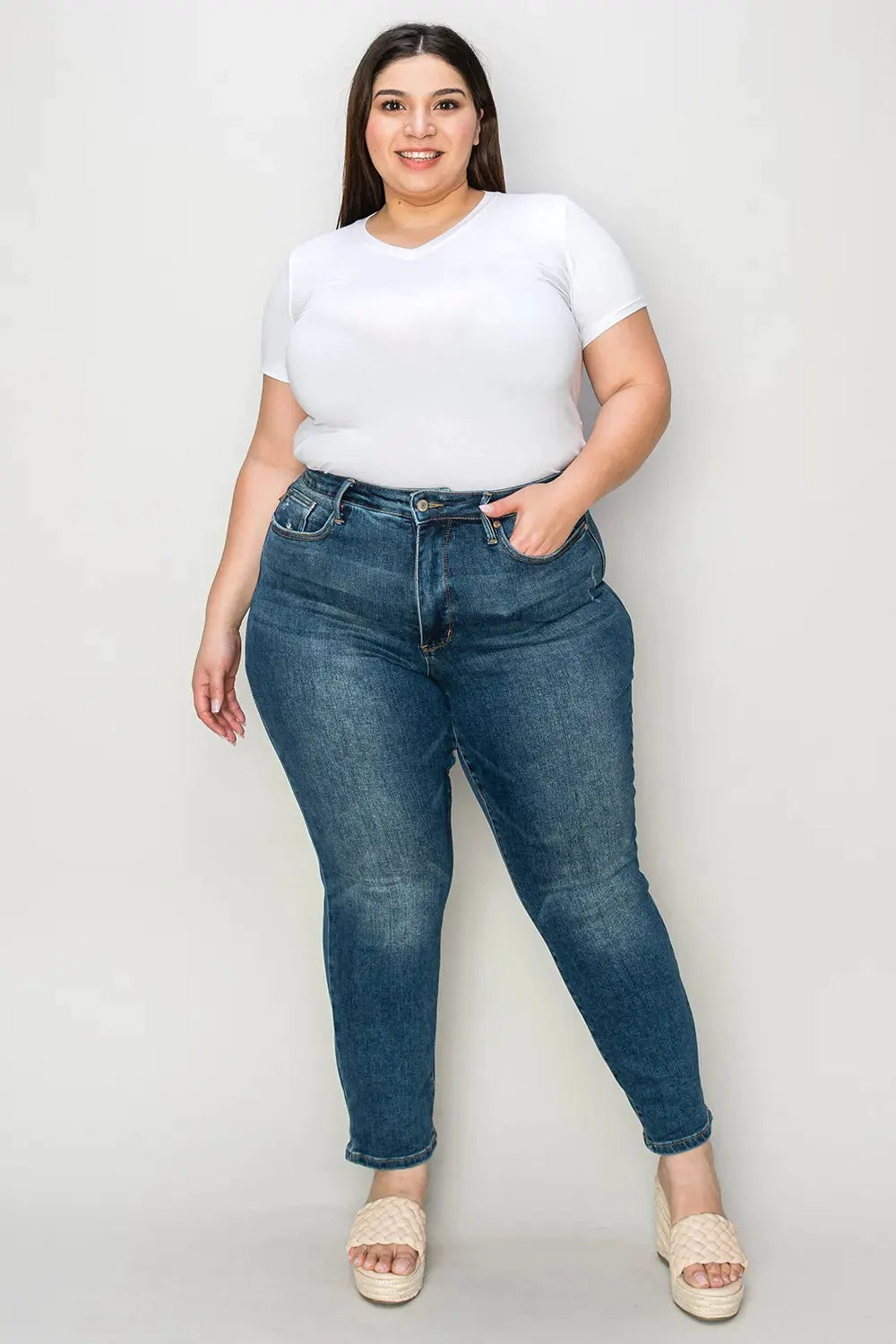 Judy Blue Full Size Tummy Control High Waist Slim Jeans by Judy Blue