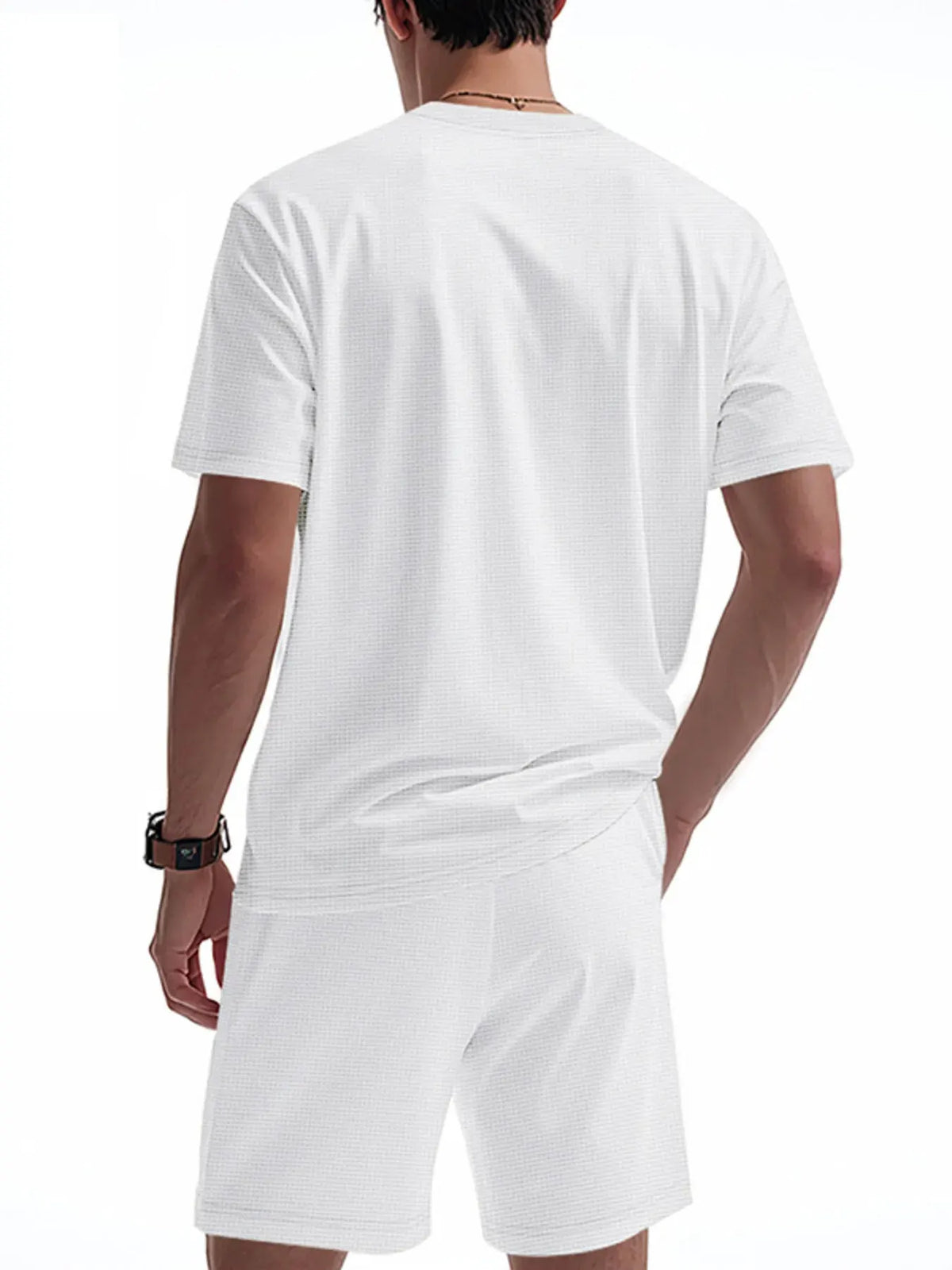 Men's Full Size Round Neck Short Sleeve Top and Shorts Set Plus Size by Trendsi