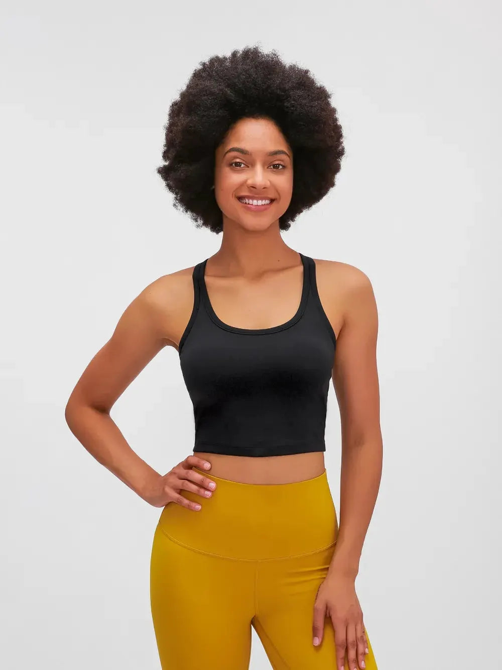 Millennia Scoop Neck Active Tank with Detachable Chest Pads by Millennia