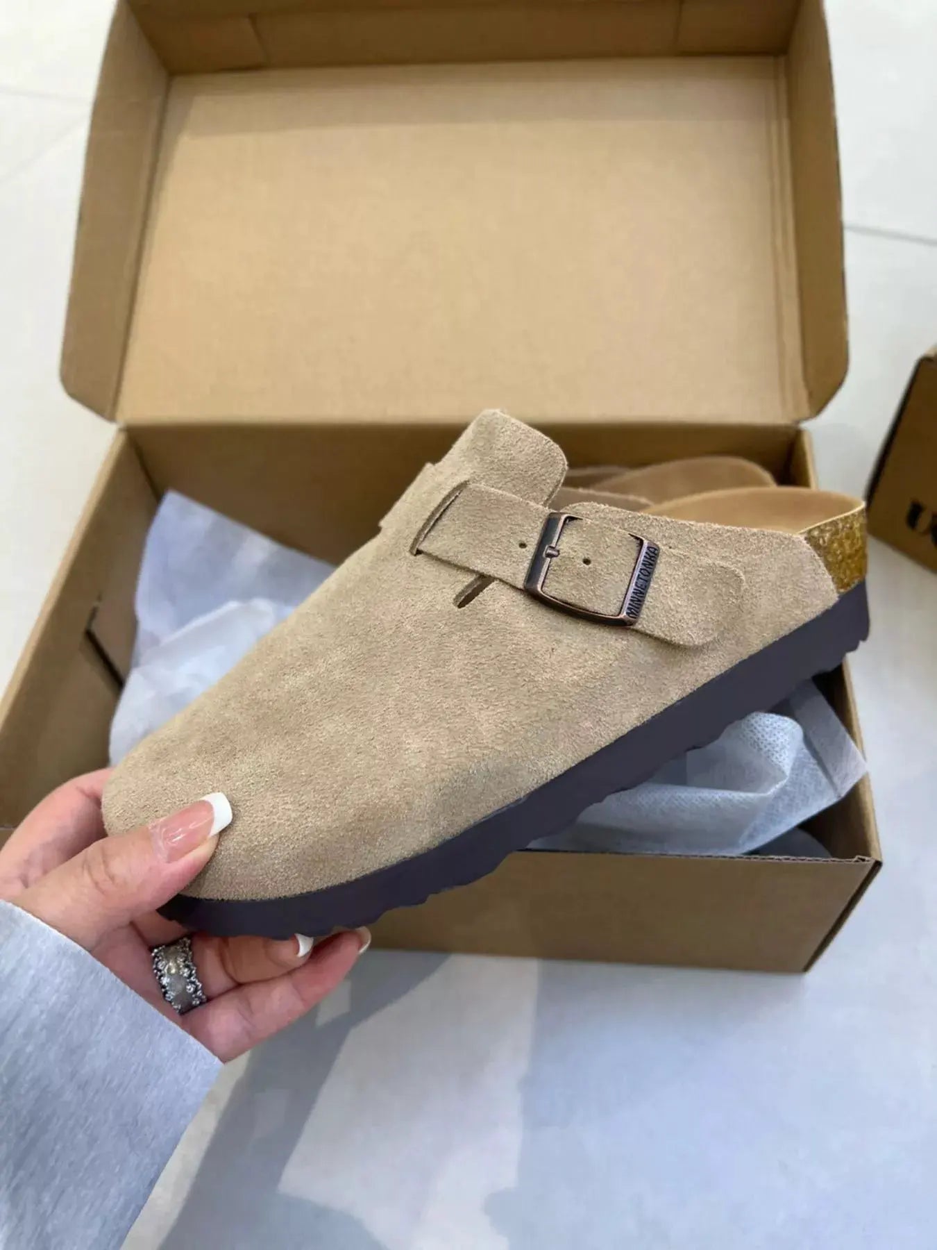 Round Toe Buckle Slip-Ons by Partner Label