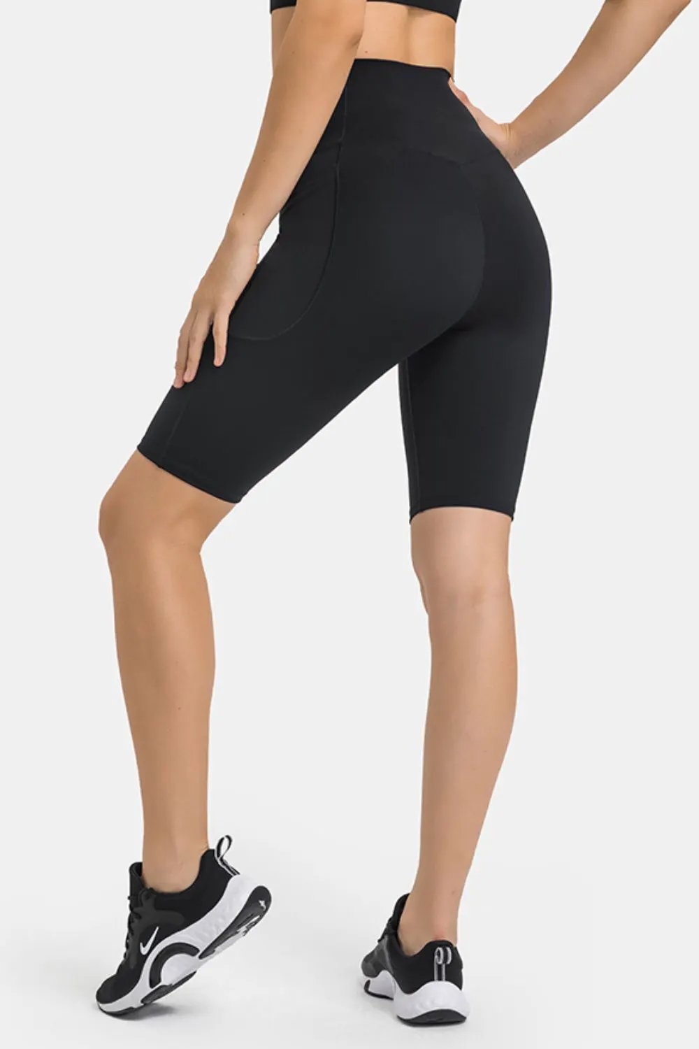 Millennia High Waist Biker Shorts with Pockets by Millennia