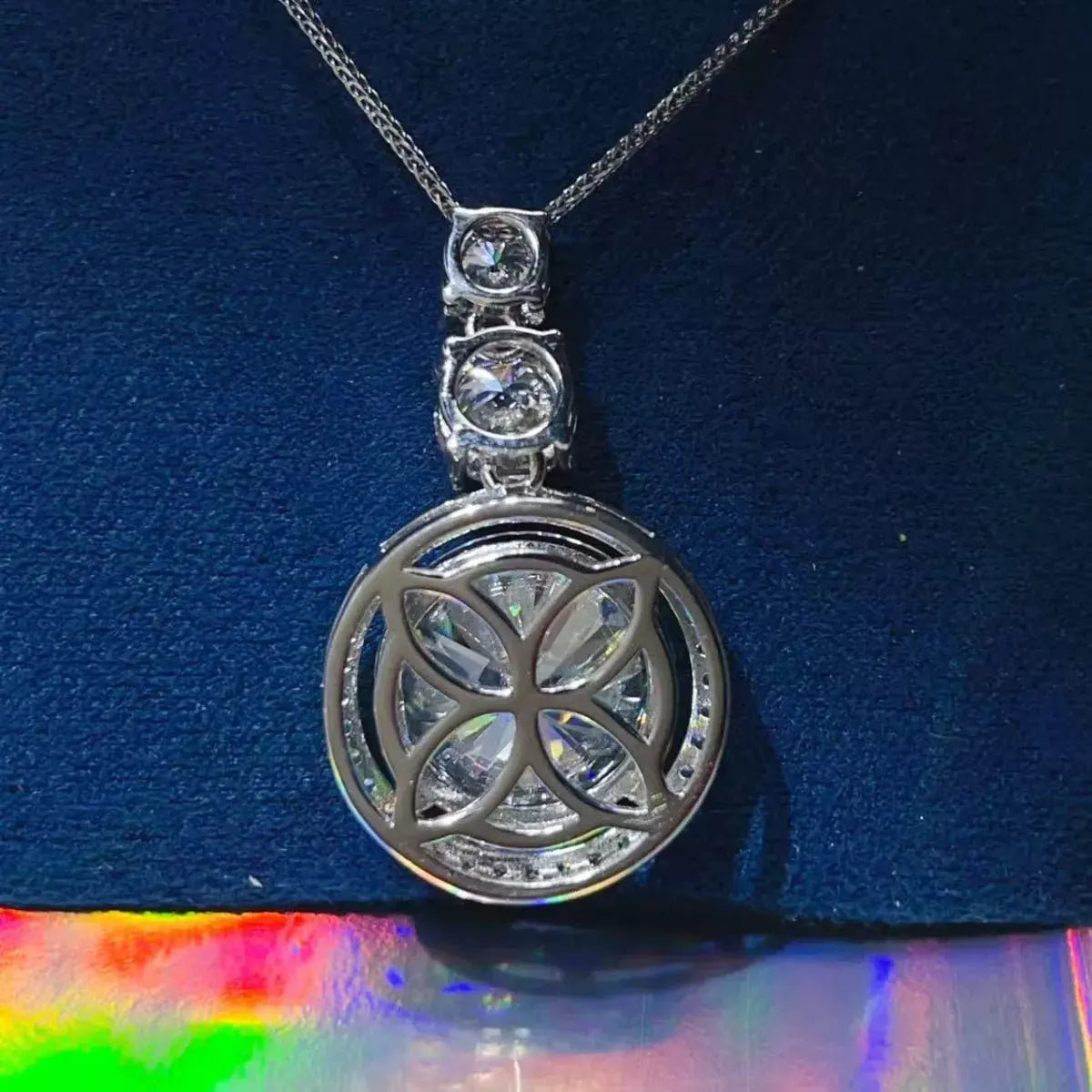 11.5 Carat Moissanite 925 Sterling Silver Pendant Necklace by Partner Labels