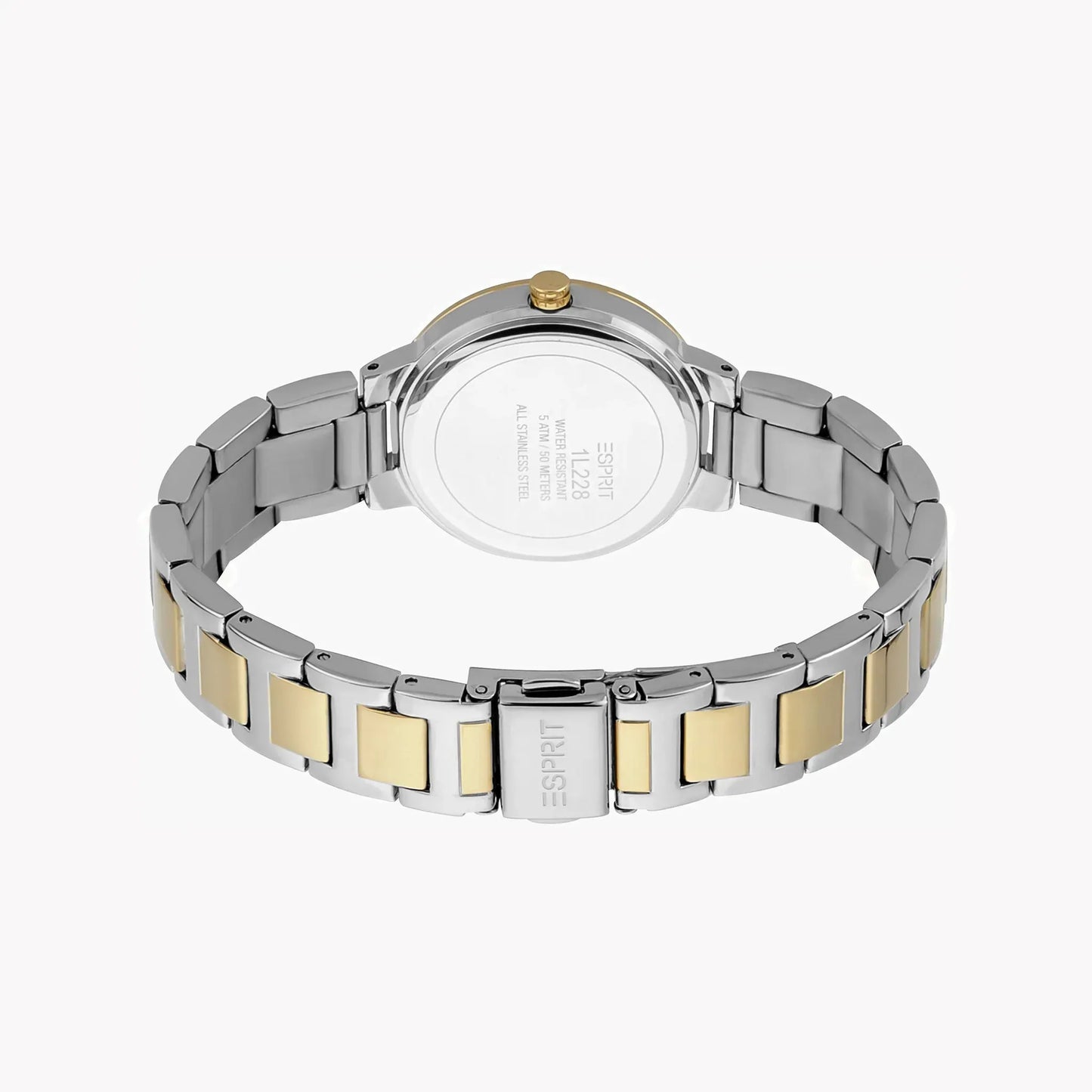 Esprit Women's Silver & Gold Watch, White Mother Of Pearls Dial | Es1l198m0025 by ESPRIT