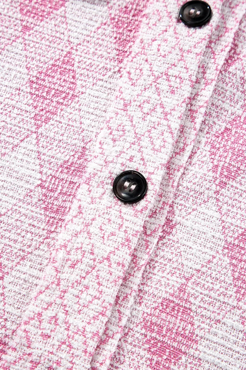 Geometric Print Textured Flap Pocket Shacket by Partner Label