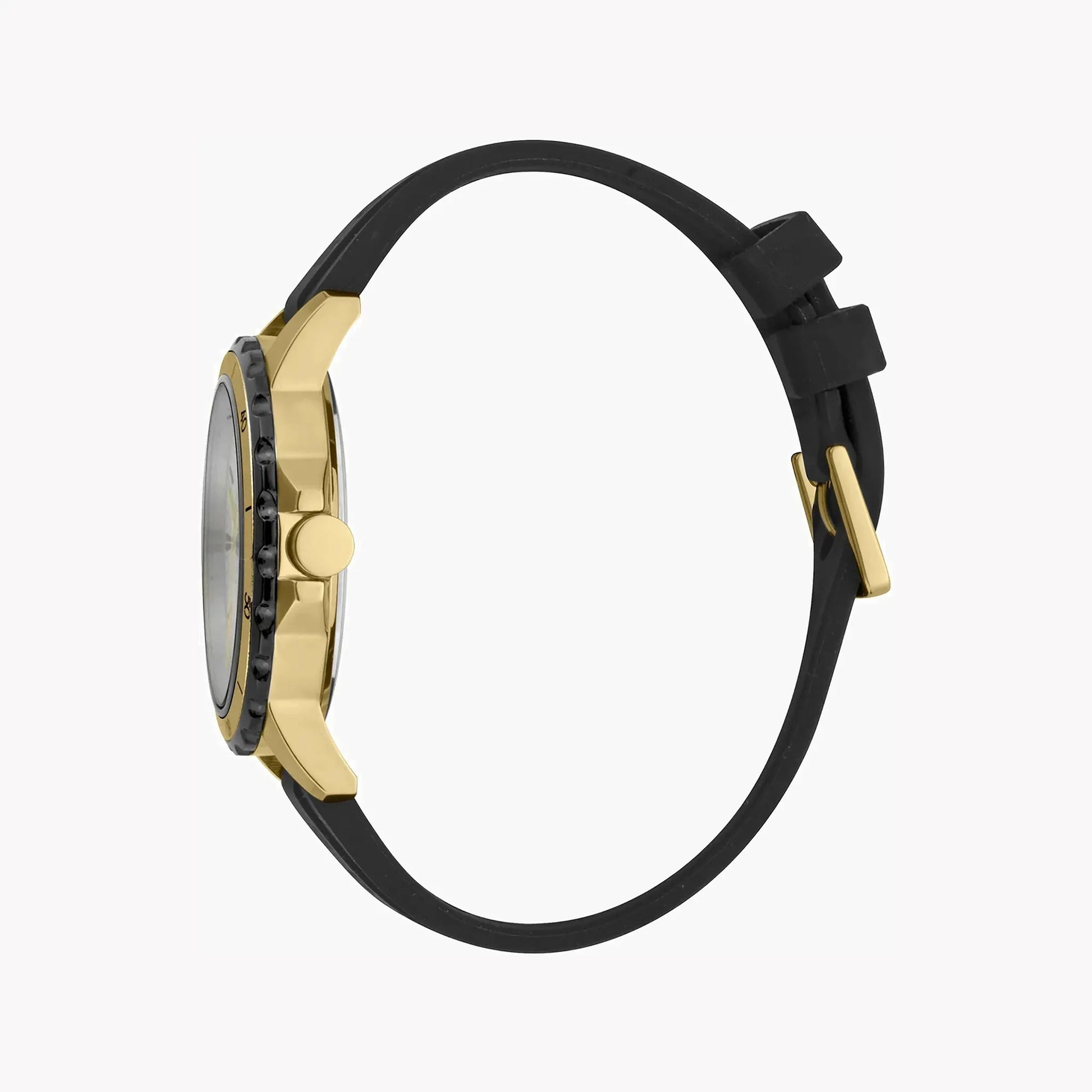 Esprit Men's Silver Dial Watch, Black Rubber Band | Es1g069m0025 by ESPRIT
