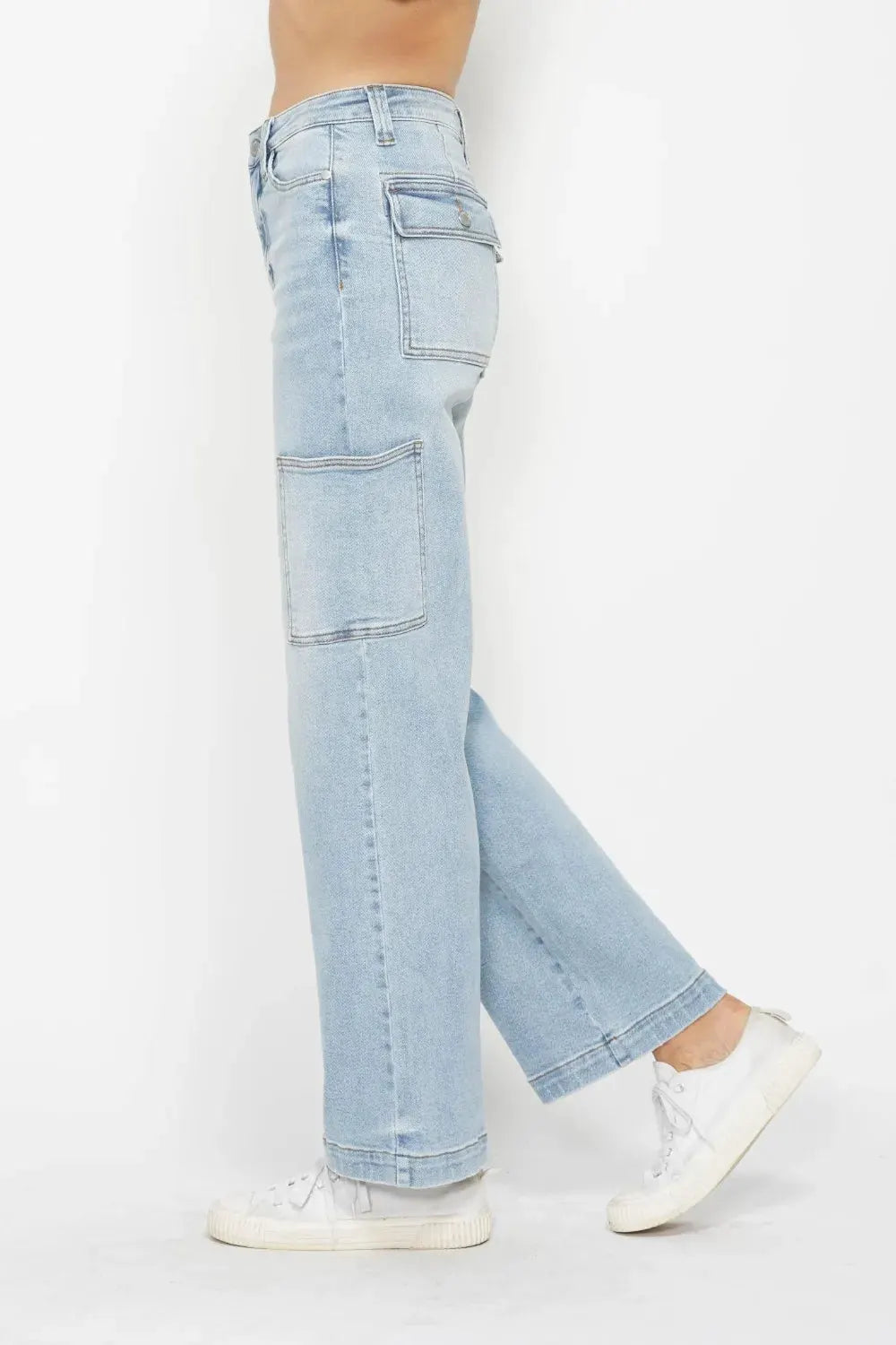 Judy Blue Full Size High Waist Straight Cargo Jeans by Judy Blue