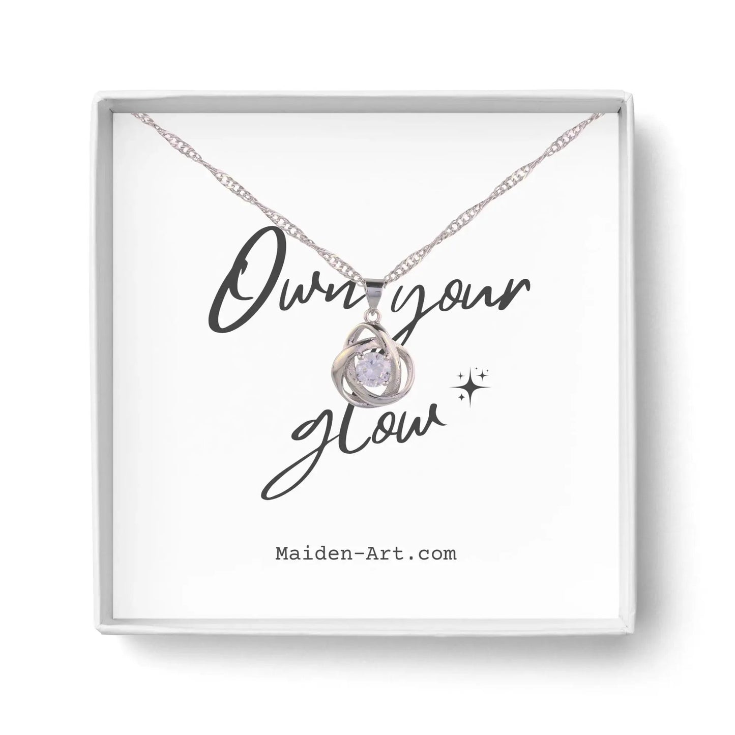 Round Knot Pendant Necklace with Cubic Zirconia by Nichestar