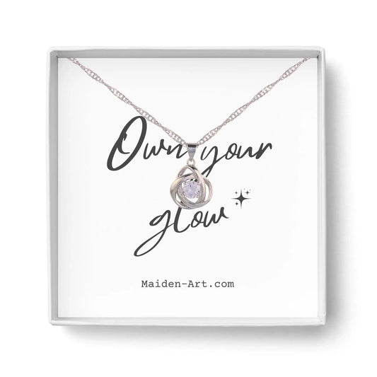 Round Knot Pendant Necklace with Cubic Zirconia by Nichestar