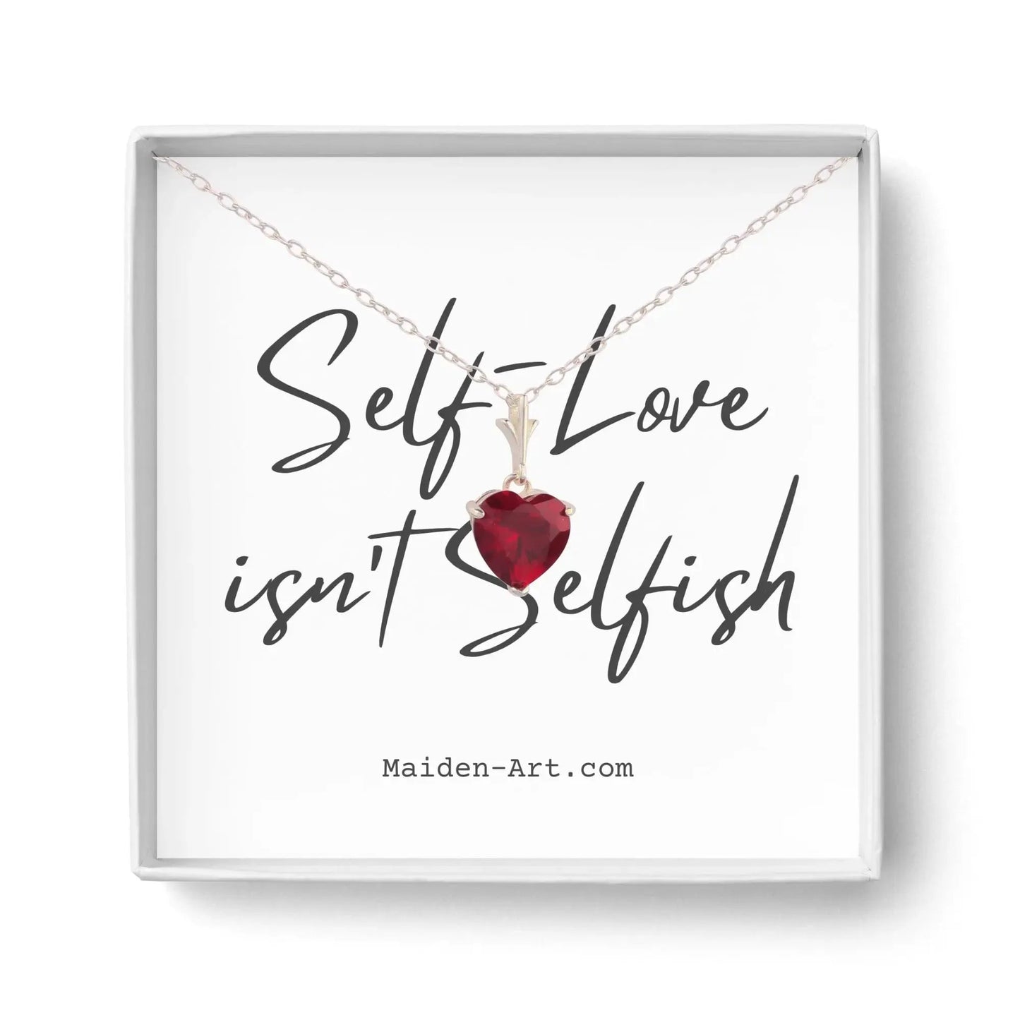 925 Sterling Silver Necklace Red Heart Pendant by Nichestar