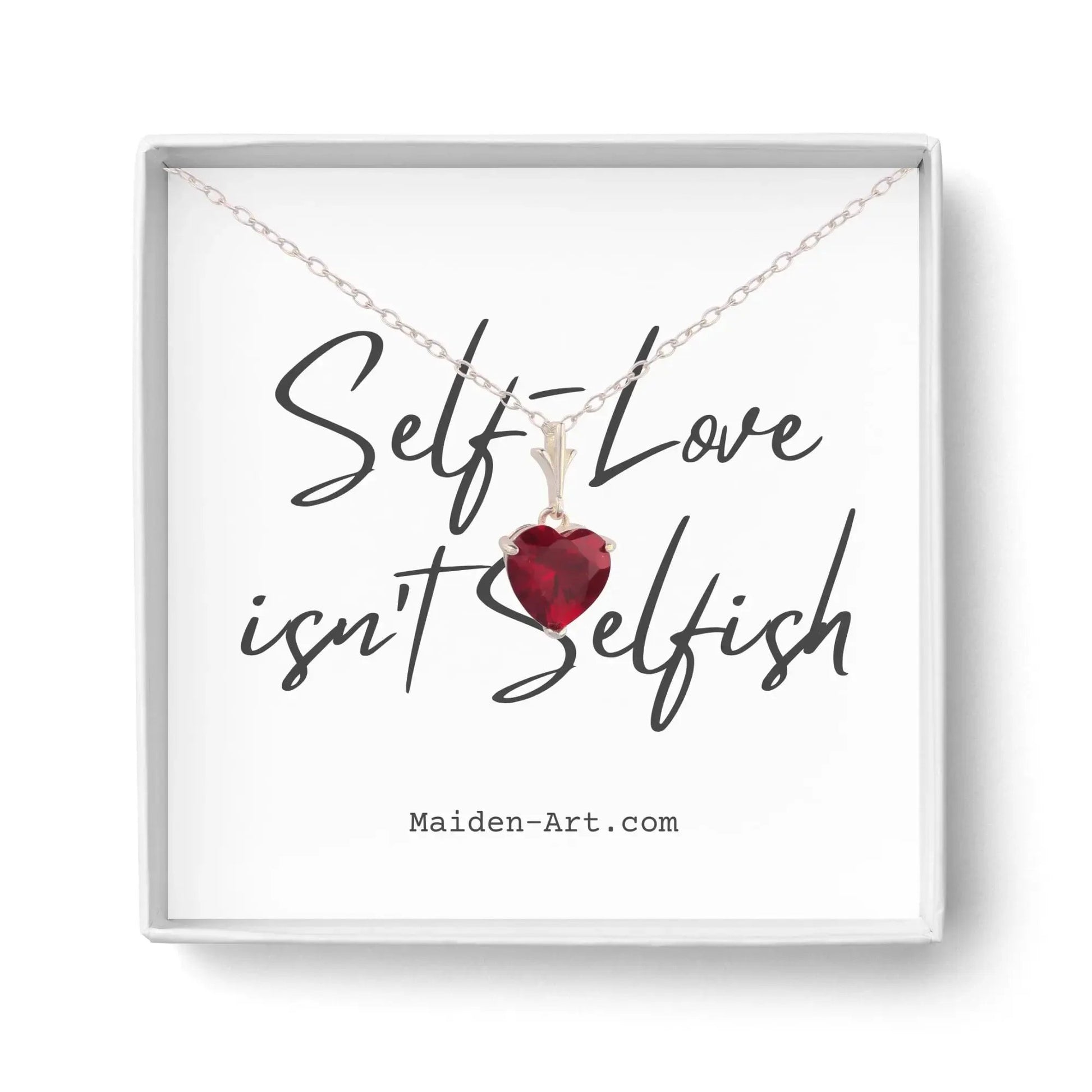 925 Sterling Silver Necklace Red Heart Pendant by Nichestar
