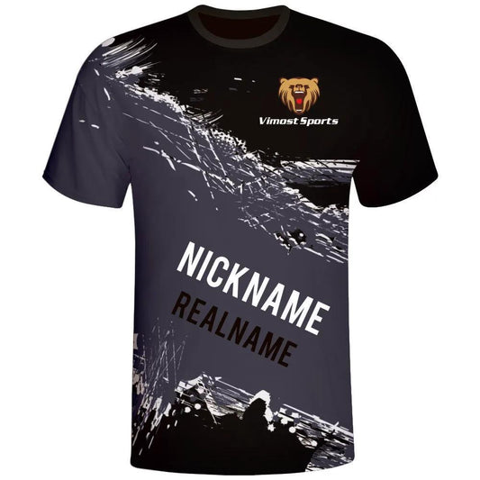 Black Brush Stroke Custom Esports Jersey by Vimost Sportswear