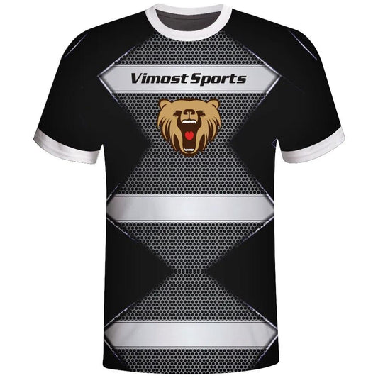 Black Silver Bear Gamer Tag Esports Jersey by Vimost Sportswear
